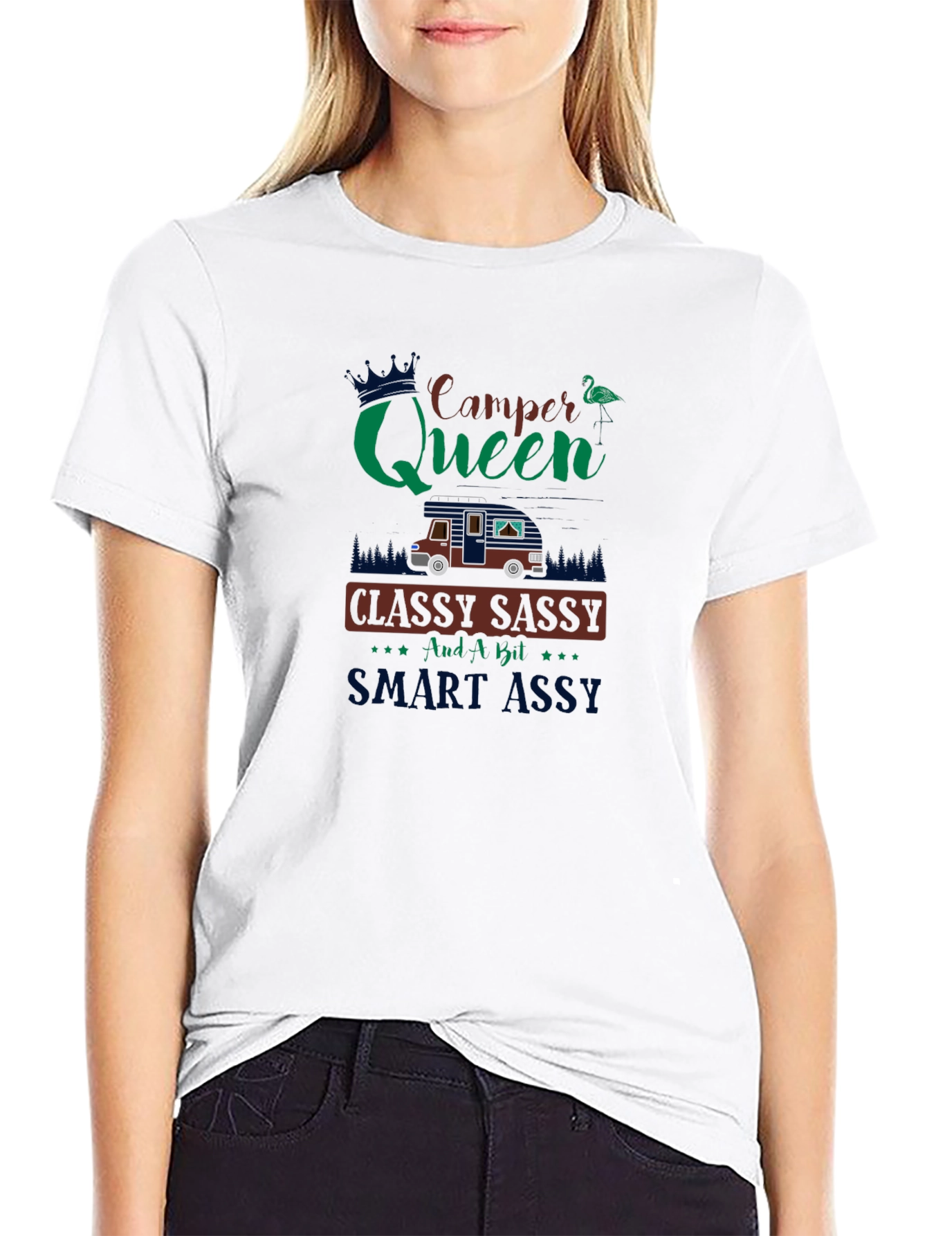 Camper Queen Graphic Tee - Classy Sassy Camping Shirt