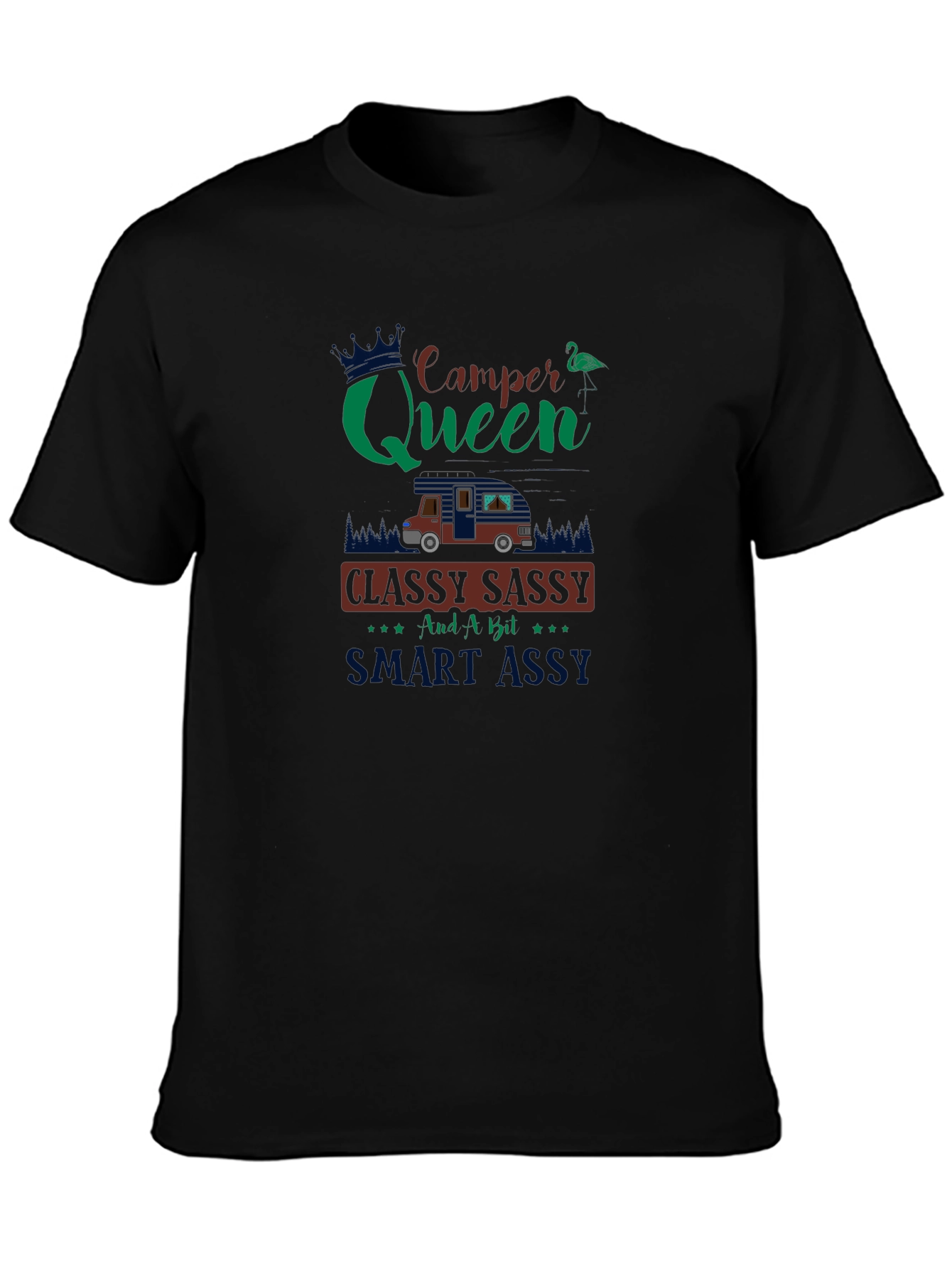 Camper Queen Graphic Tee - Classy Sassy Camping Shirt