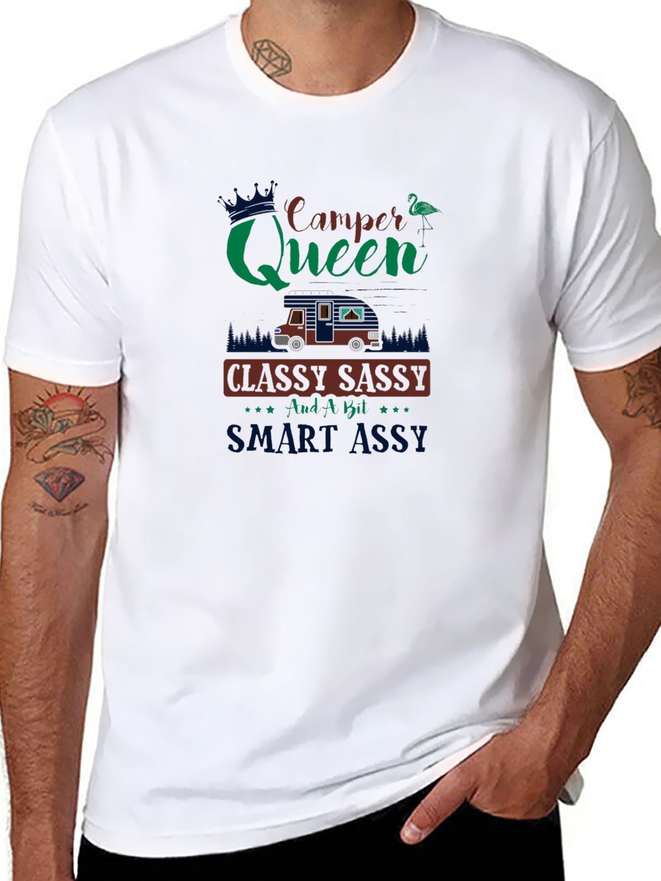 Camper Queen Graphic Tee - Classy Sassy Camping Shirt