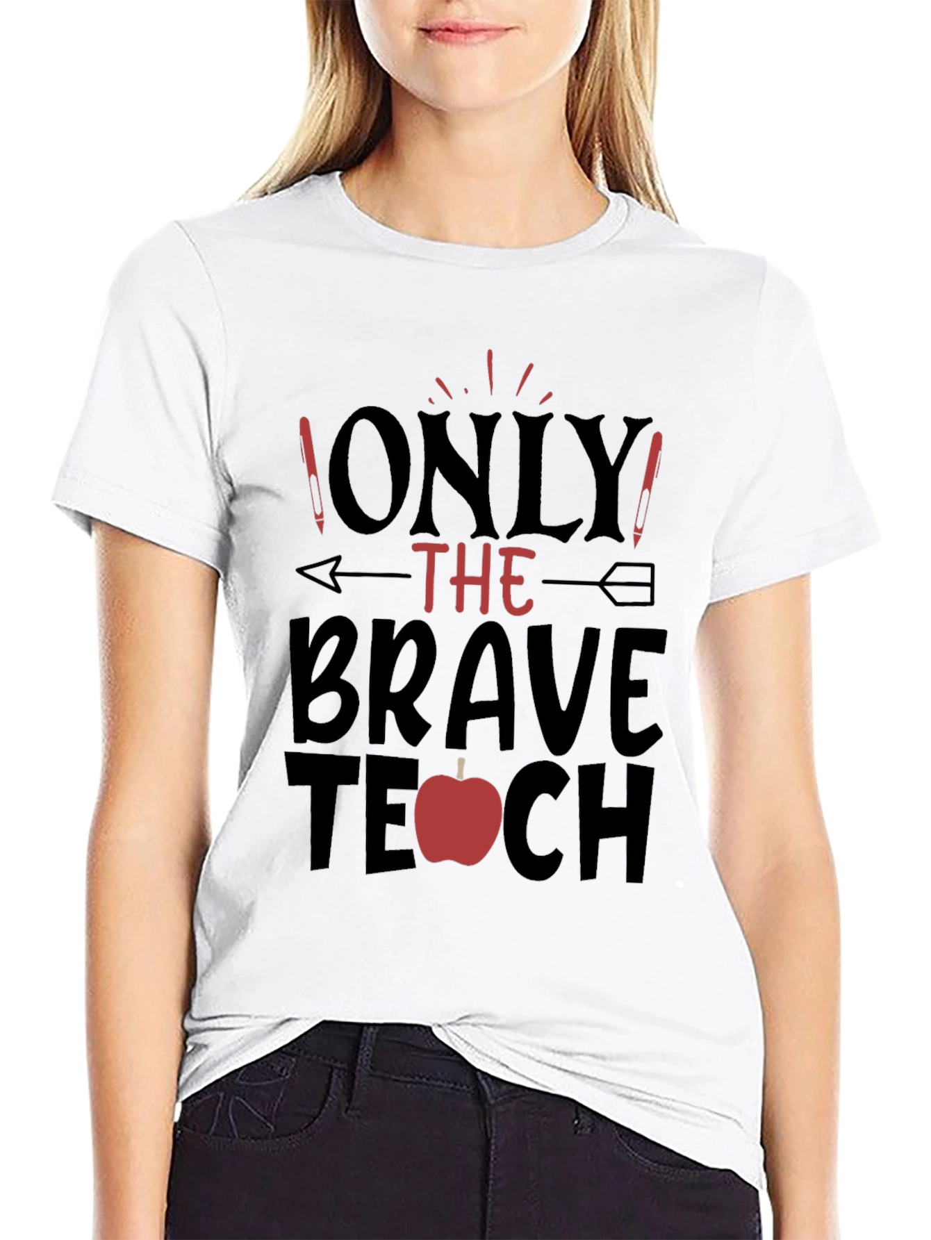 Brave Teacher T-Shirt - Apple Design