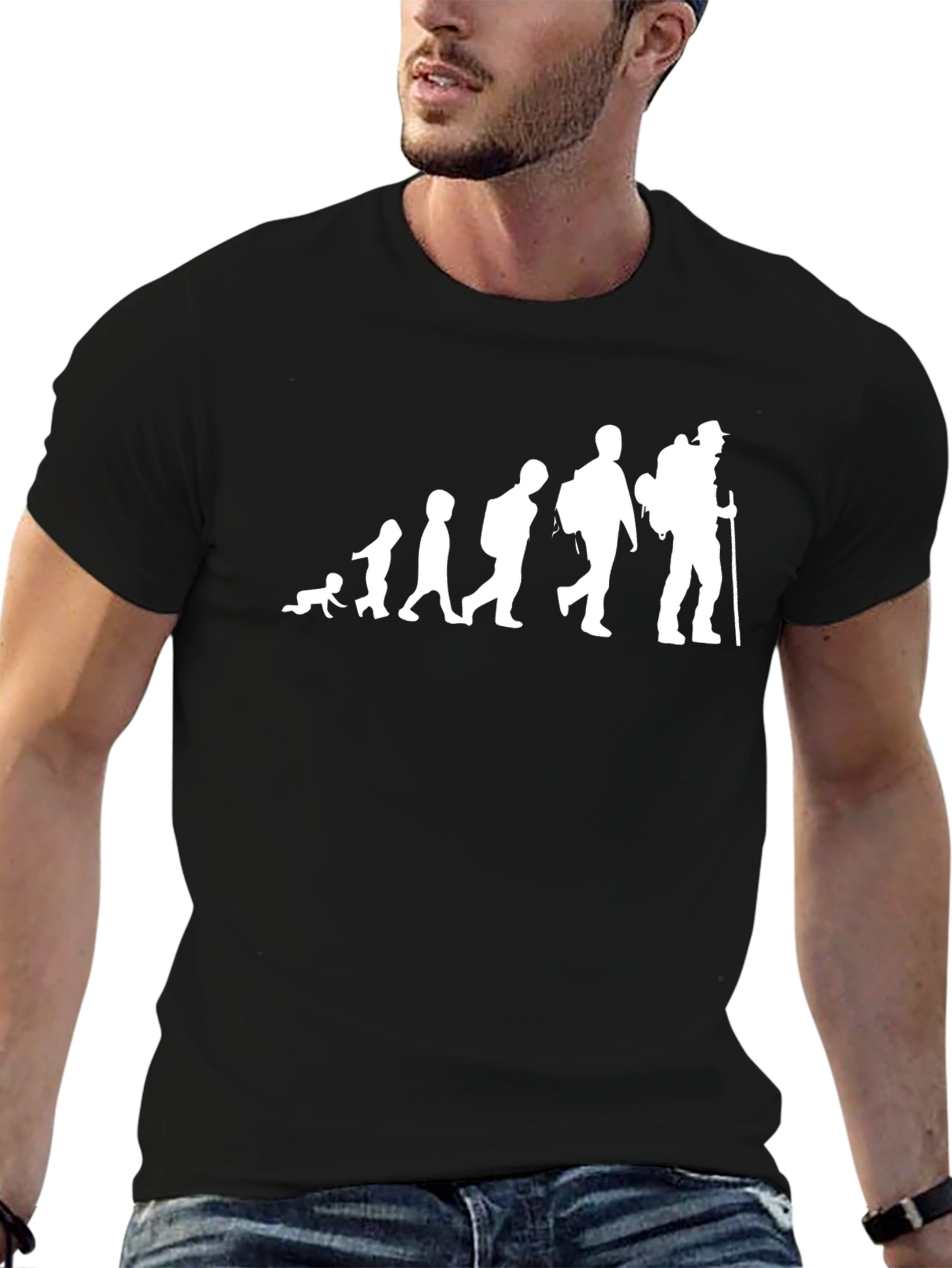 Evolution Hiker Graphic T-Shirt - Black Cotton Blend