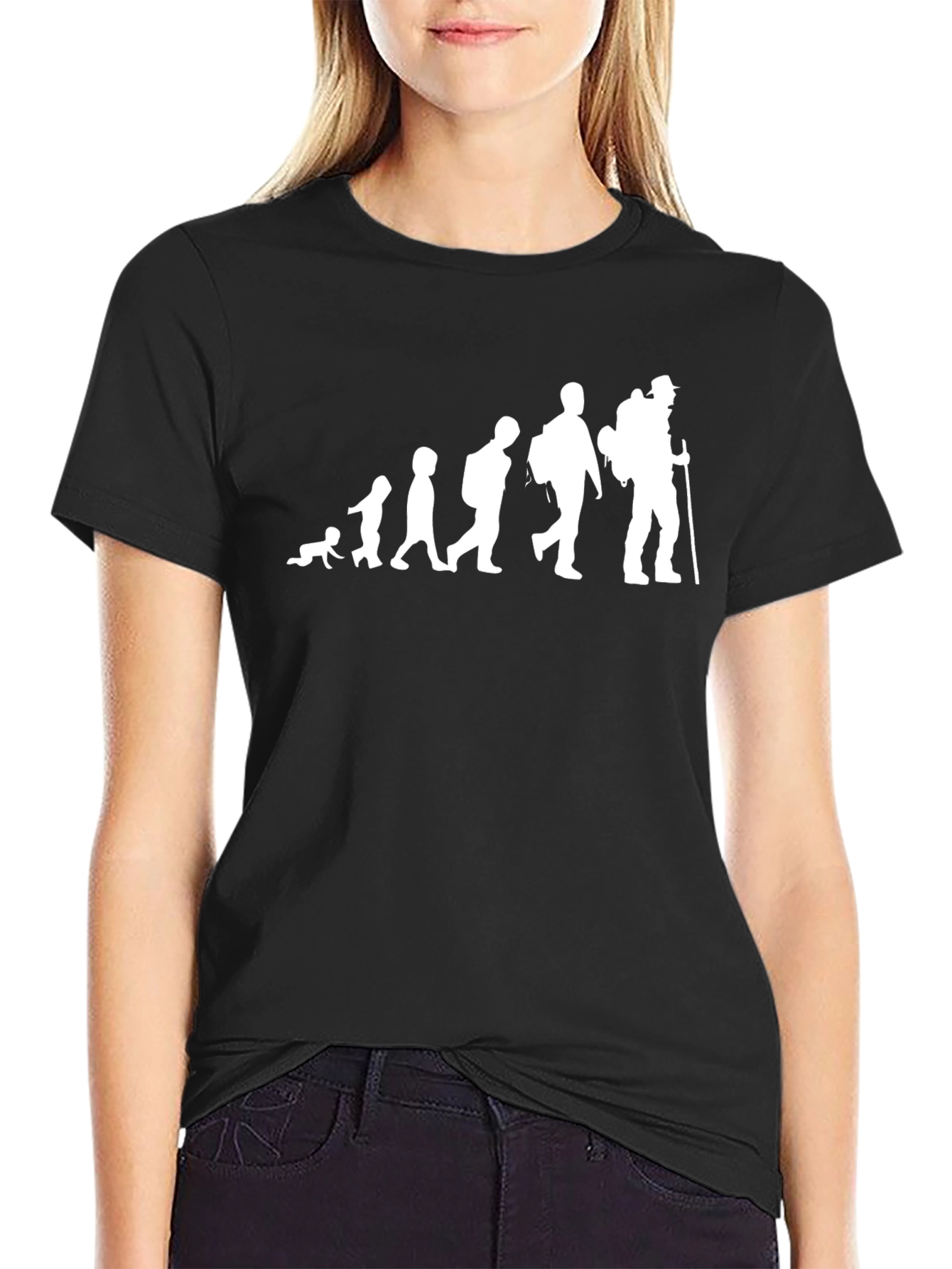 Evolution Hiker Graphic T-Shirt - Black Cotton Blend