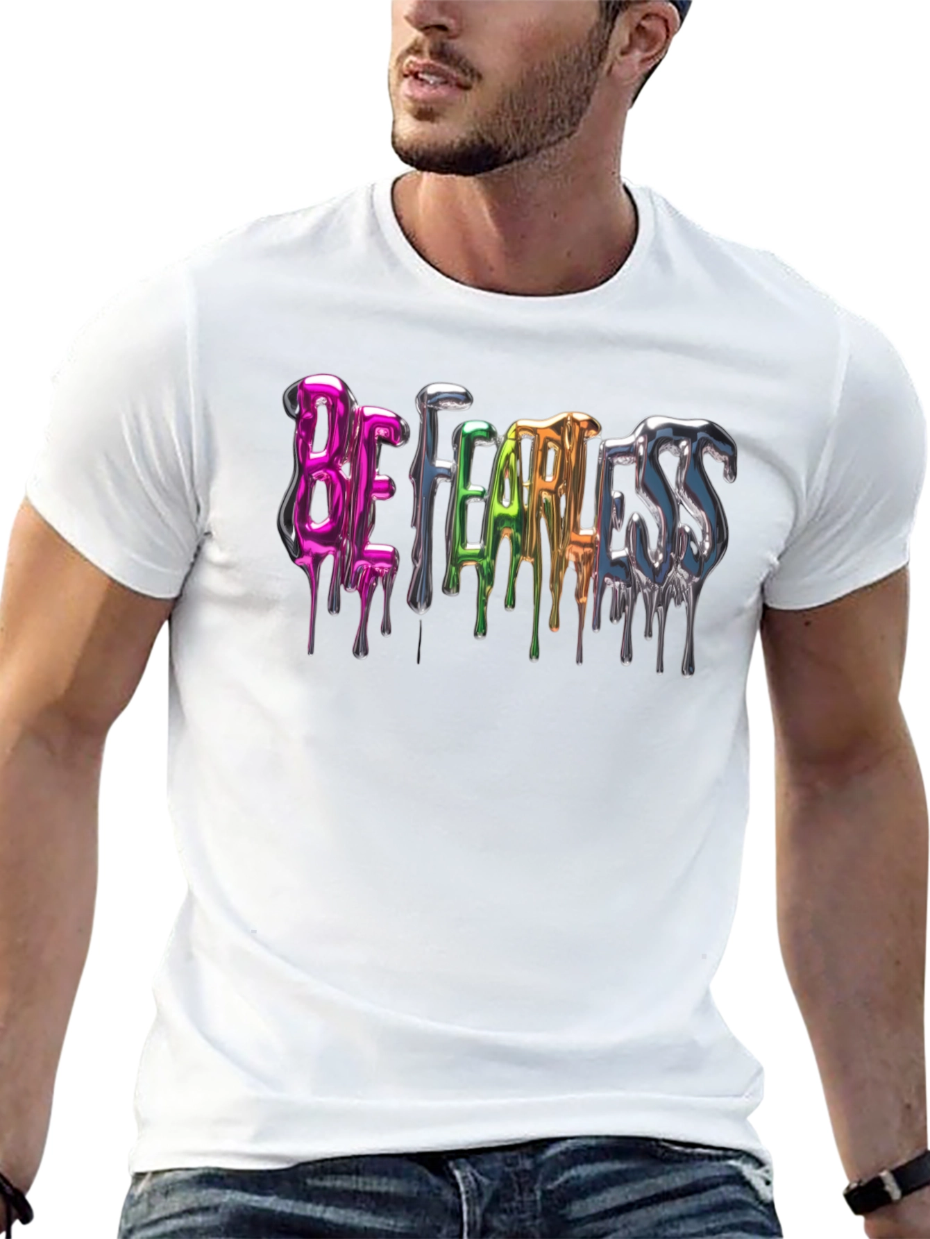 Be Fearless Graphic Tee - Dripping Metal Design