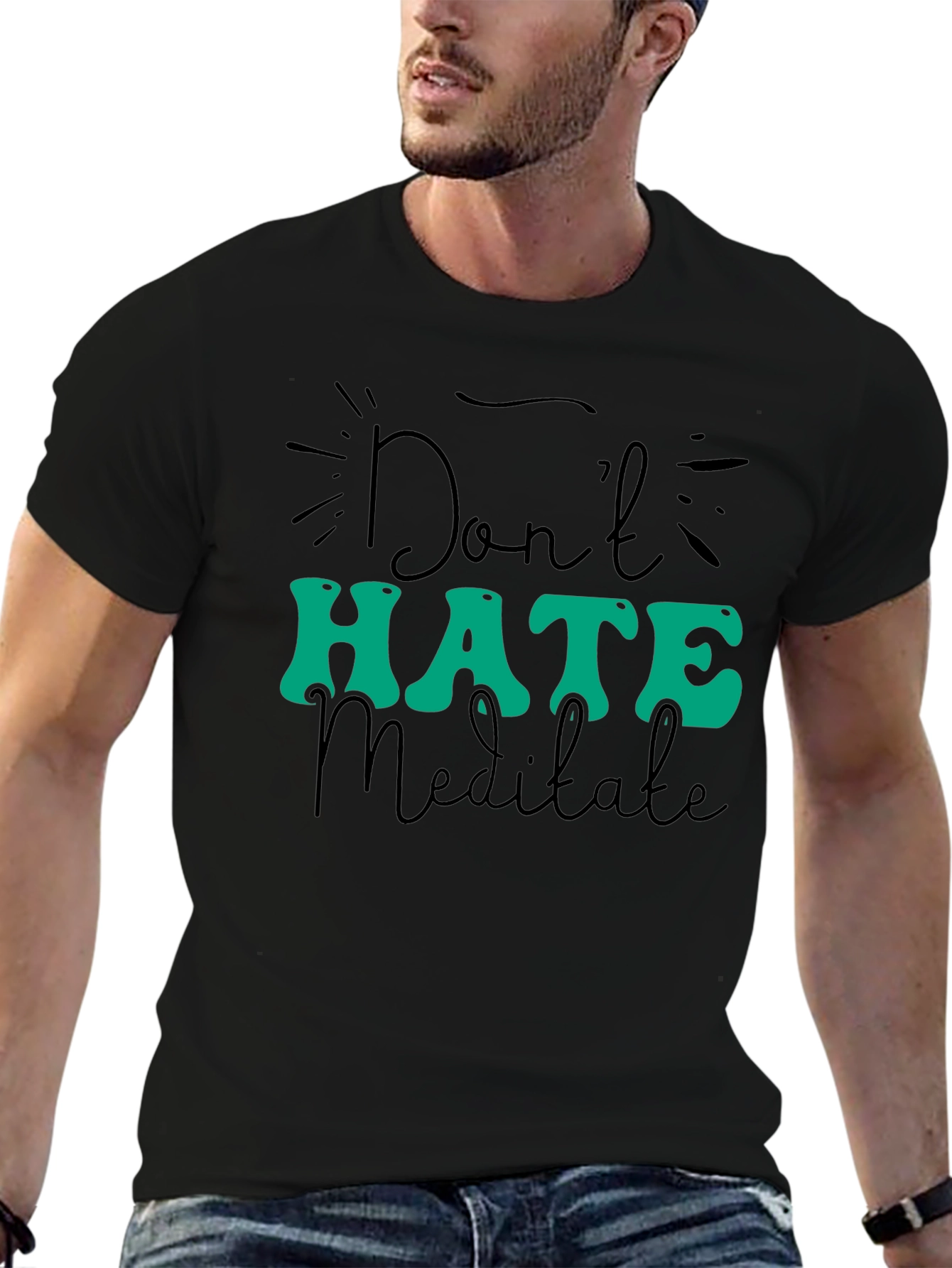 Dont Hate Meditate Black Graphic Tee