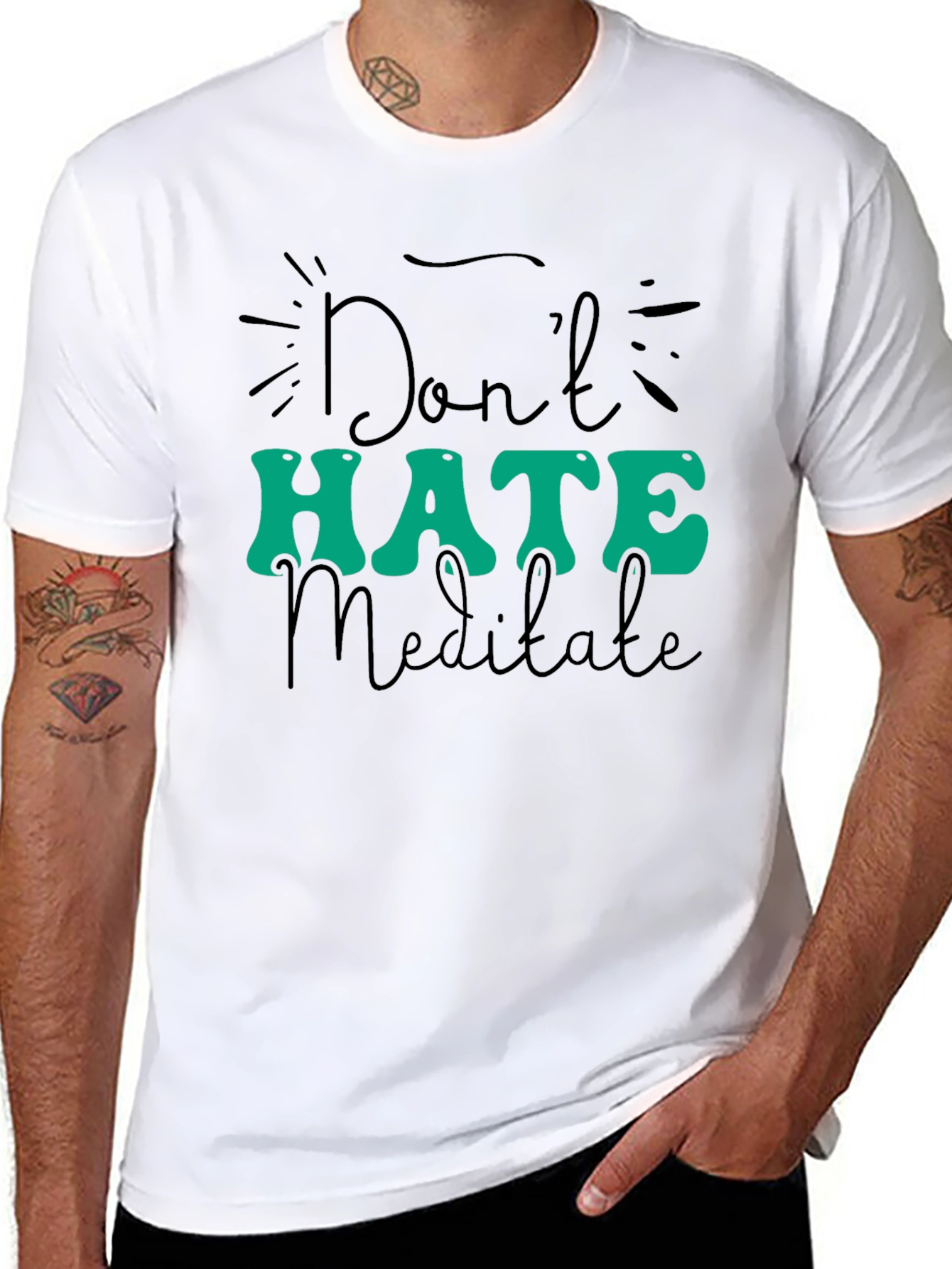 Dont Hate Meditate Black Graphic Tee