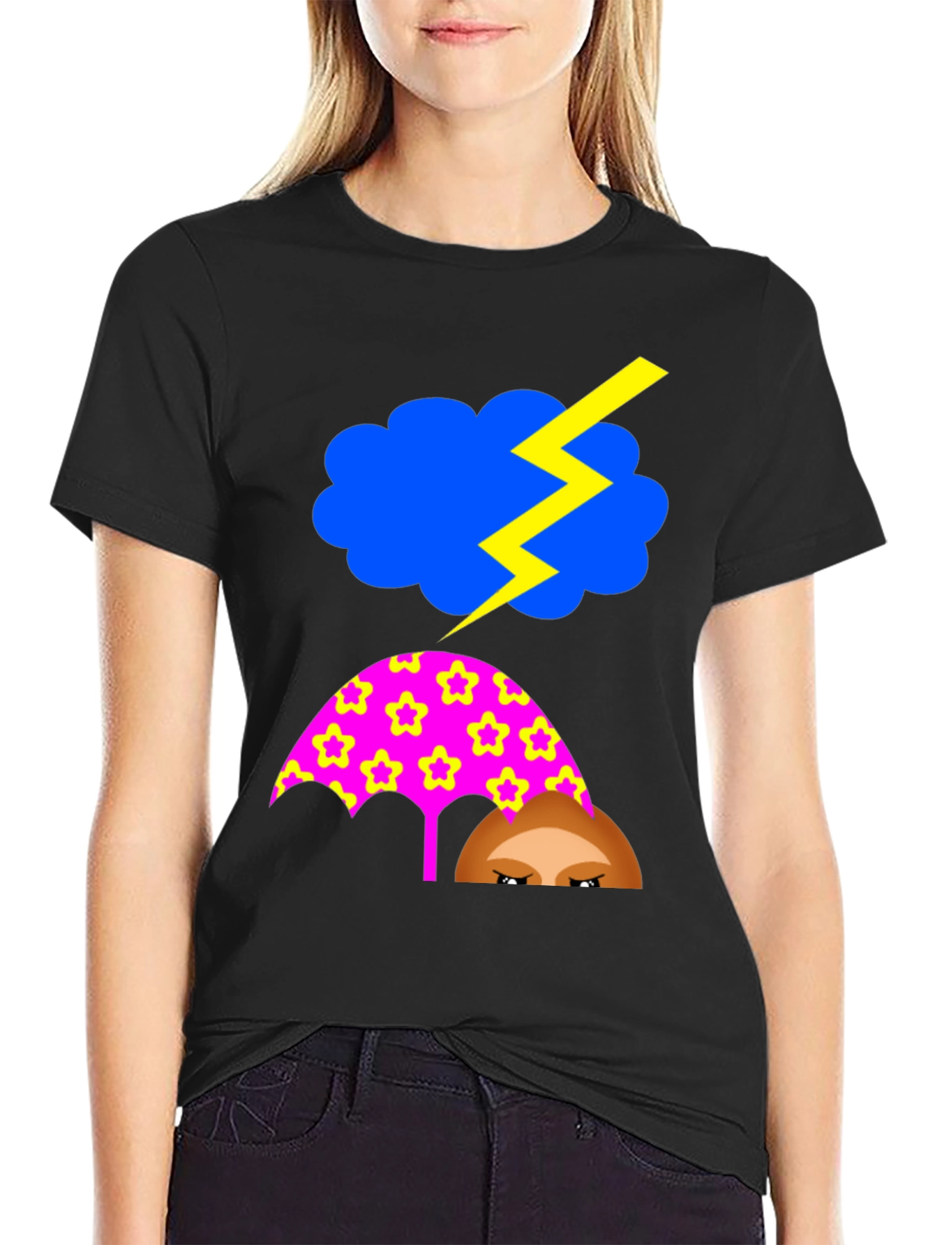 Funny Weather T-Shirt: Stormy Cloud Umbrella Tee
