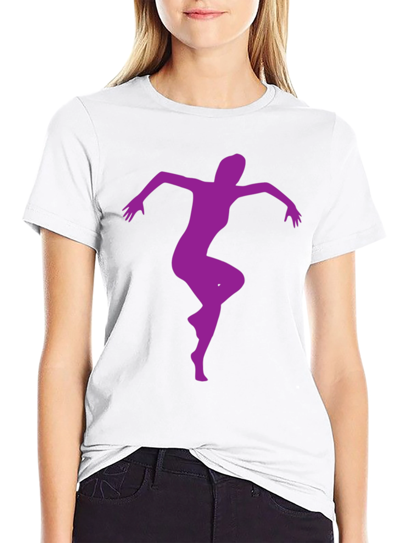 Dancing Woman Graphic Tee - Black