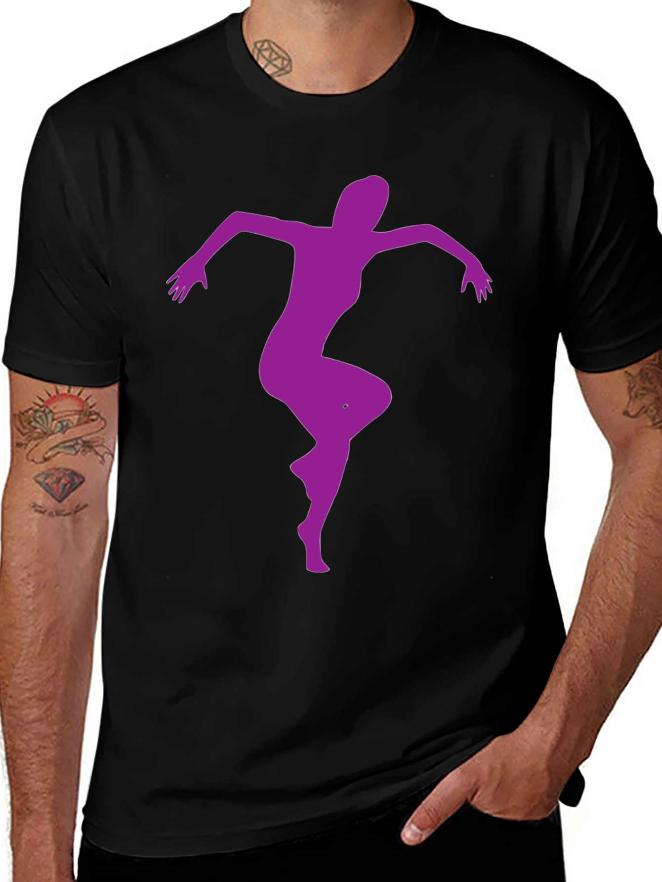 Dancing Woman Graphic Tee - Black