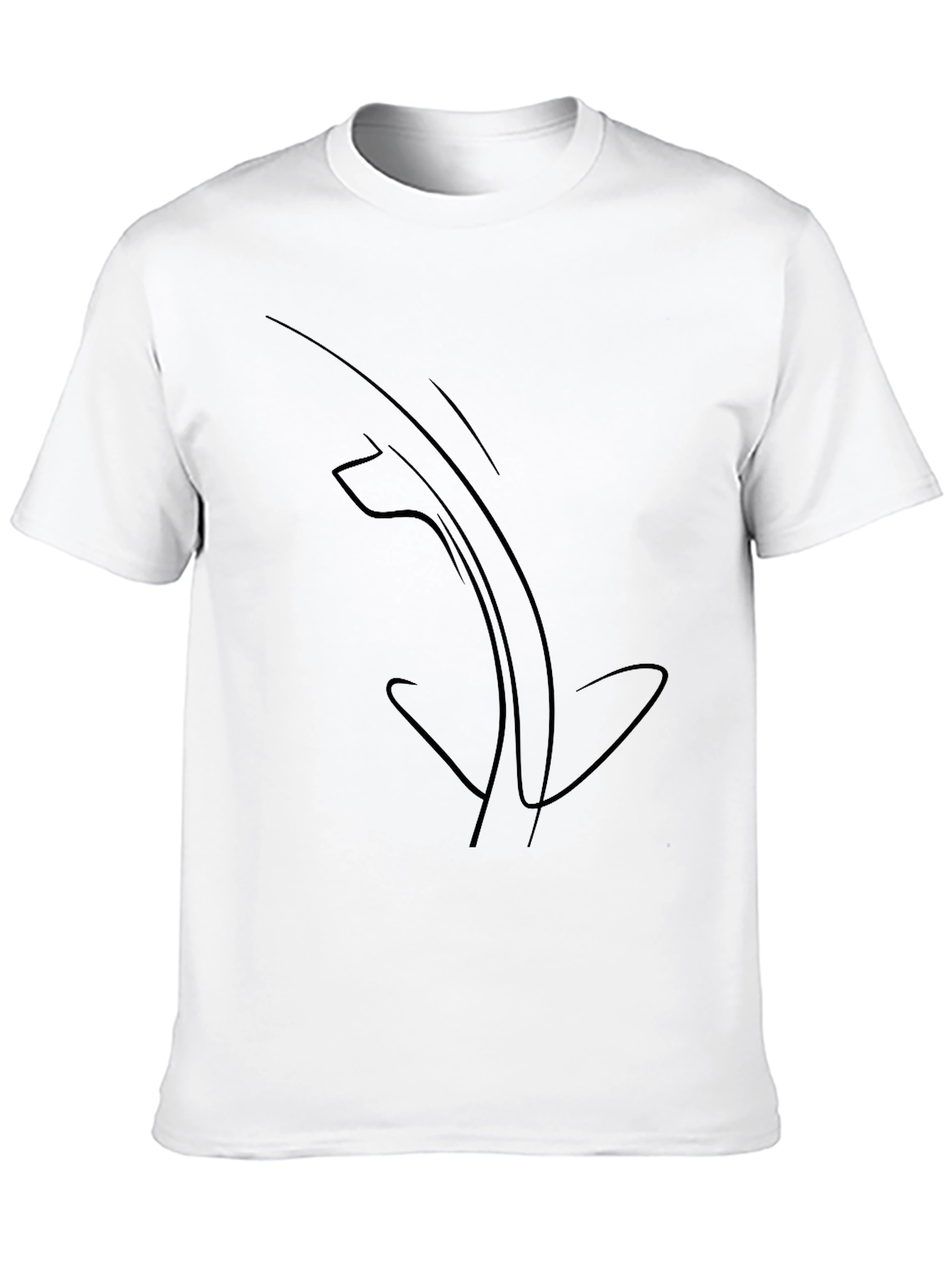 Abstract Line Art Black T-Shirt