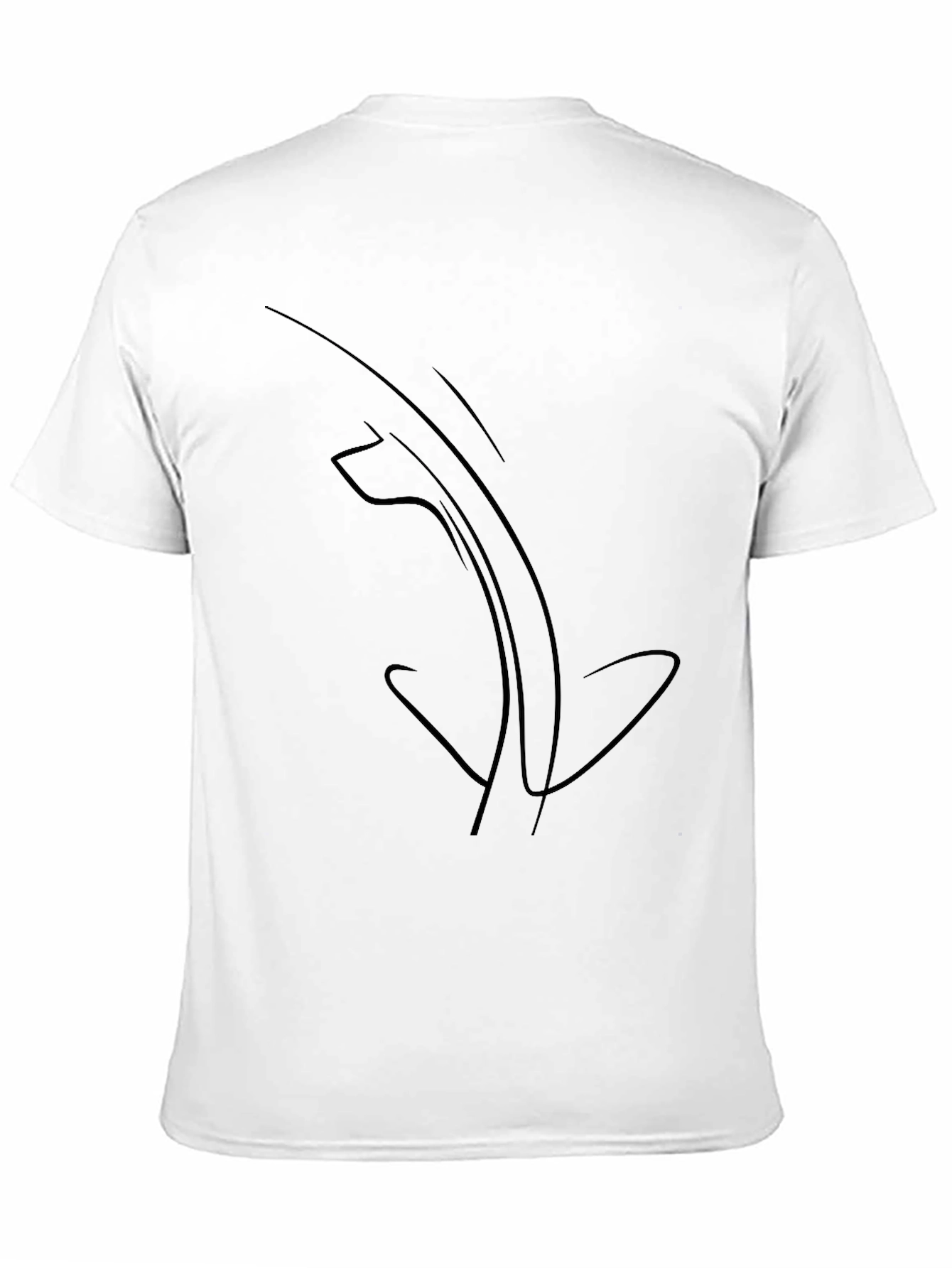 Abstract Line Art Black T-Shirt