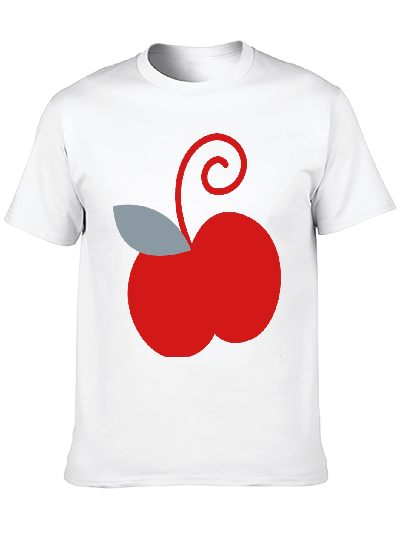 Red Apple Graphic Tee - Casual Black T-Shirt