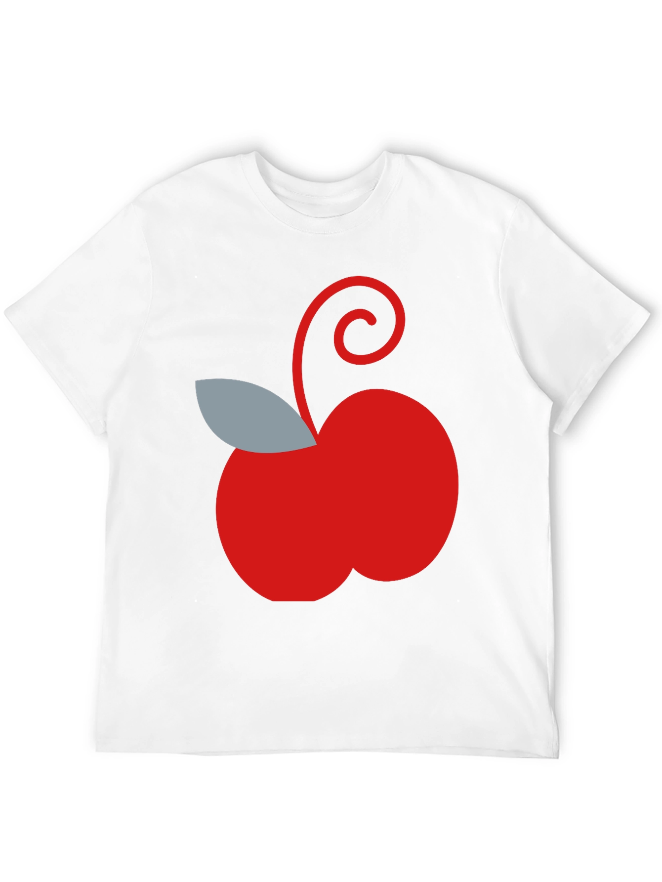 Red Apple Graphic Tee - Casual Black T-Shirt