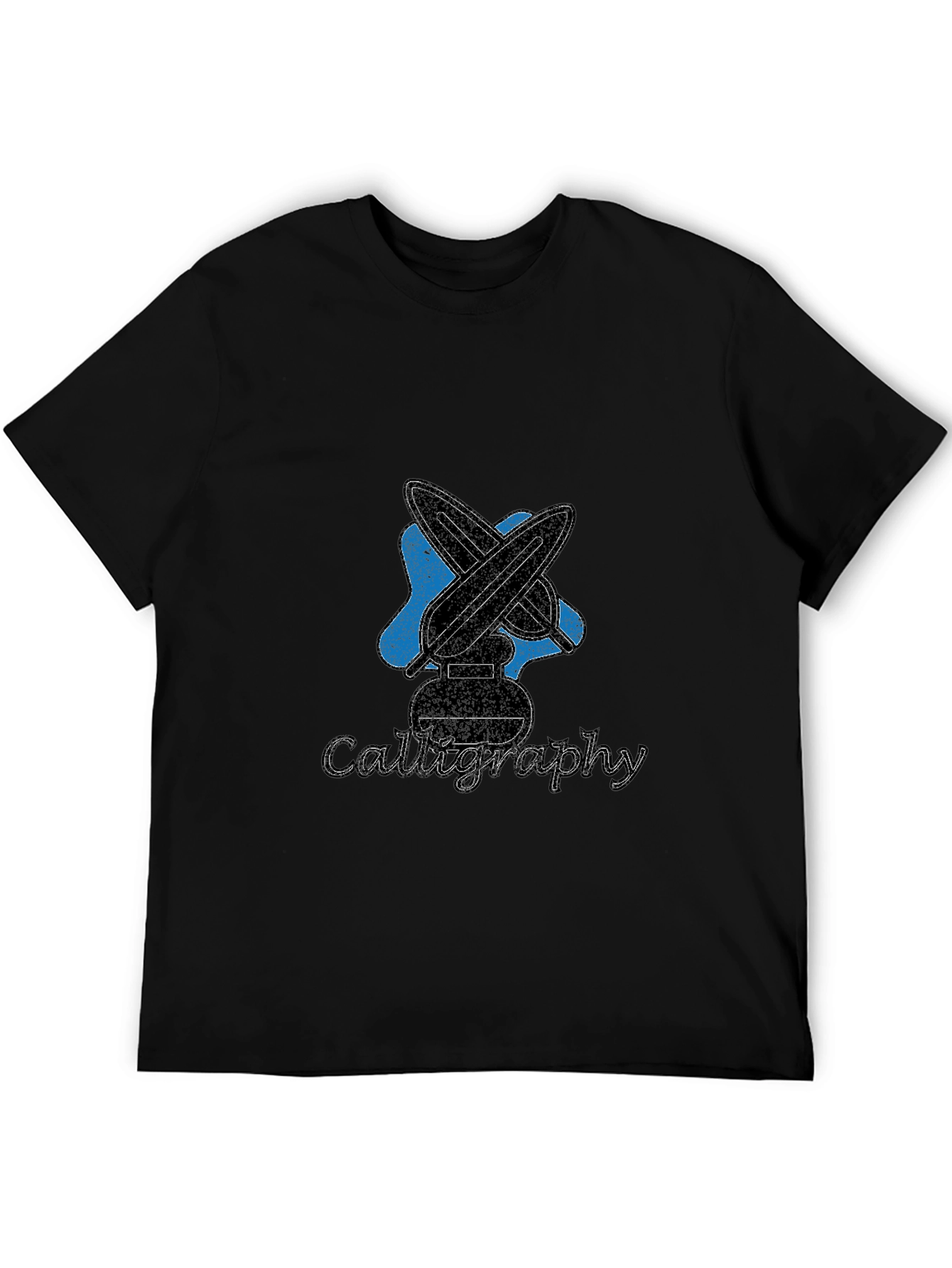 Calligraphy Design Black Cotton Tee