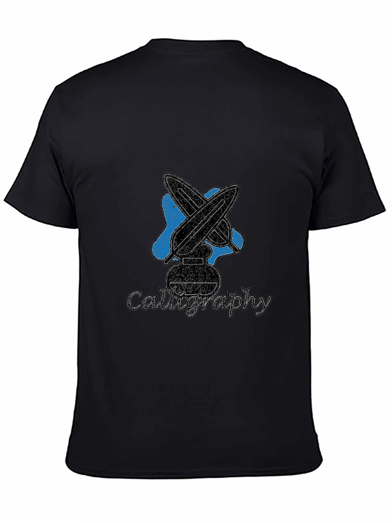 Calligraphy Design Black Cotton Tee
