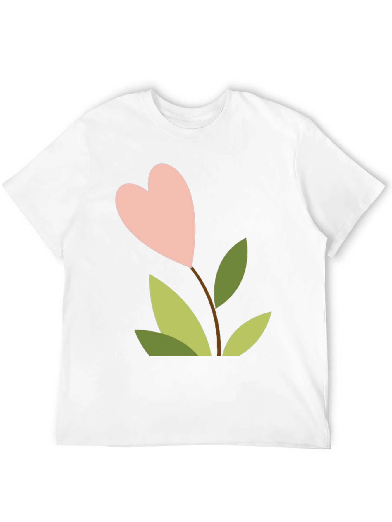 Heart Flower Graphic Tee - Black Cotton Shirt