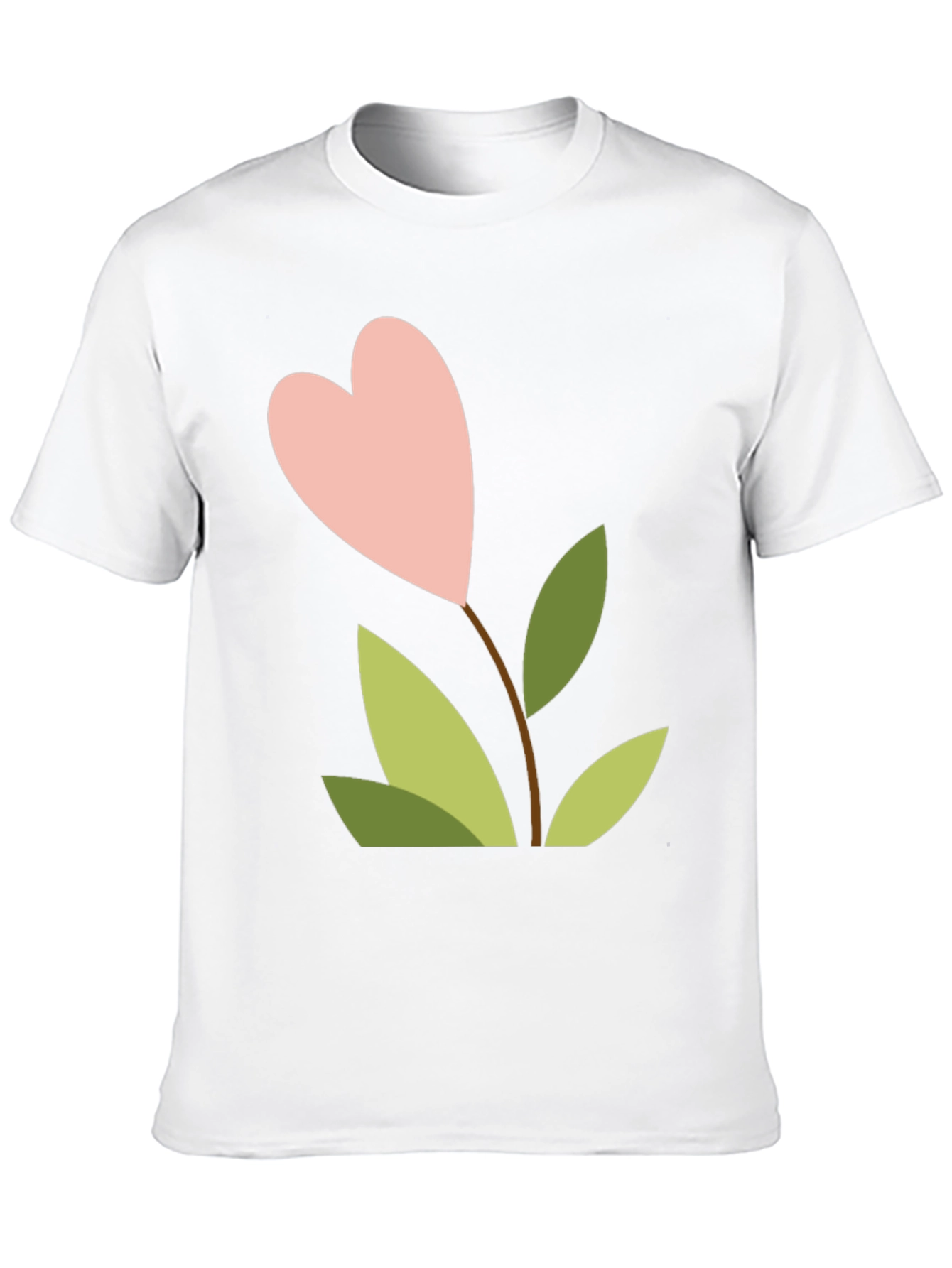 Heart Flower Graphic Tee - Black Cotton Shirt