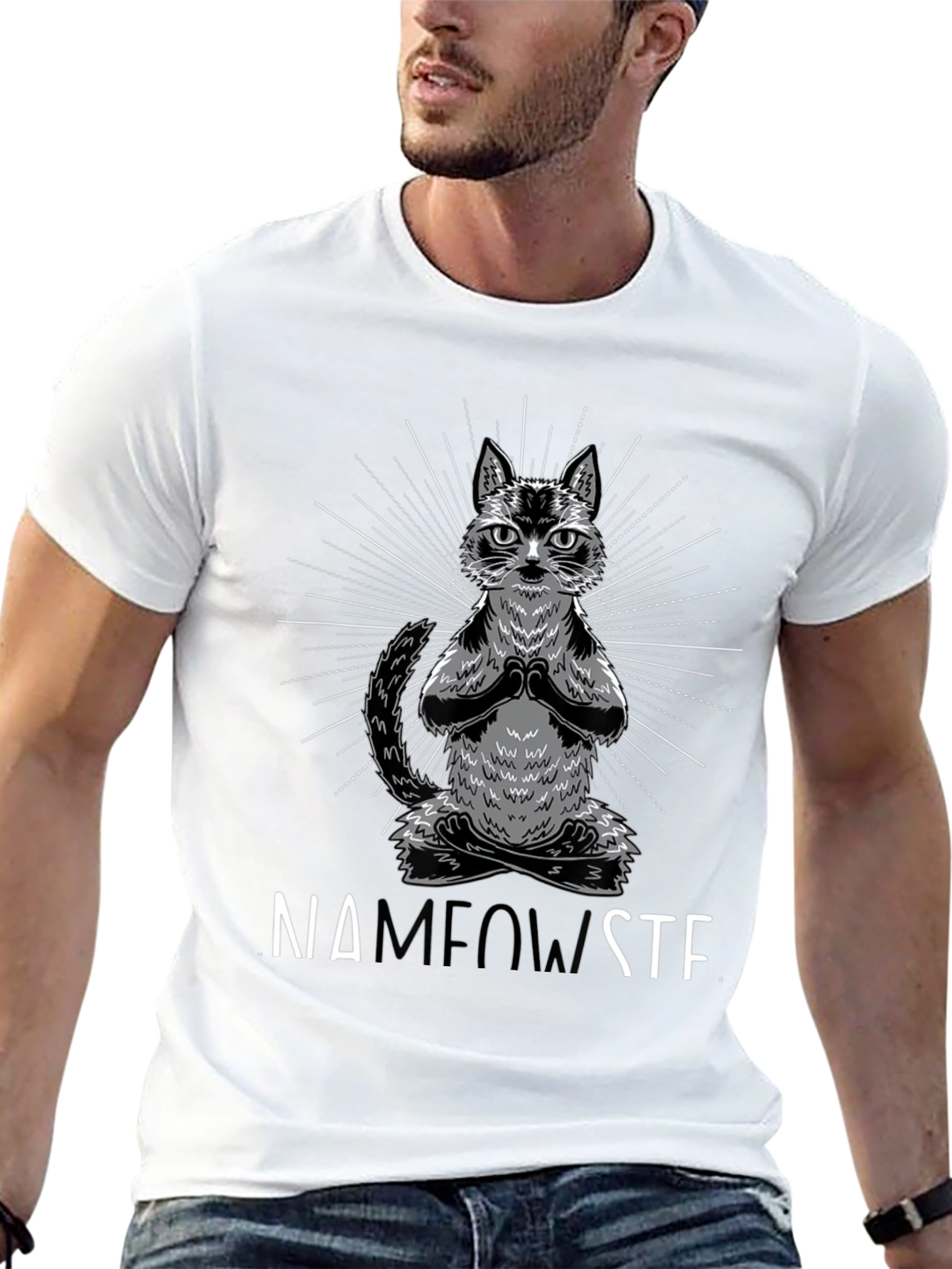 Namaste Cat T-Shirt Funny Yoga Tee