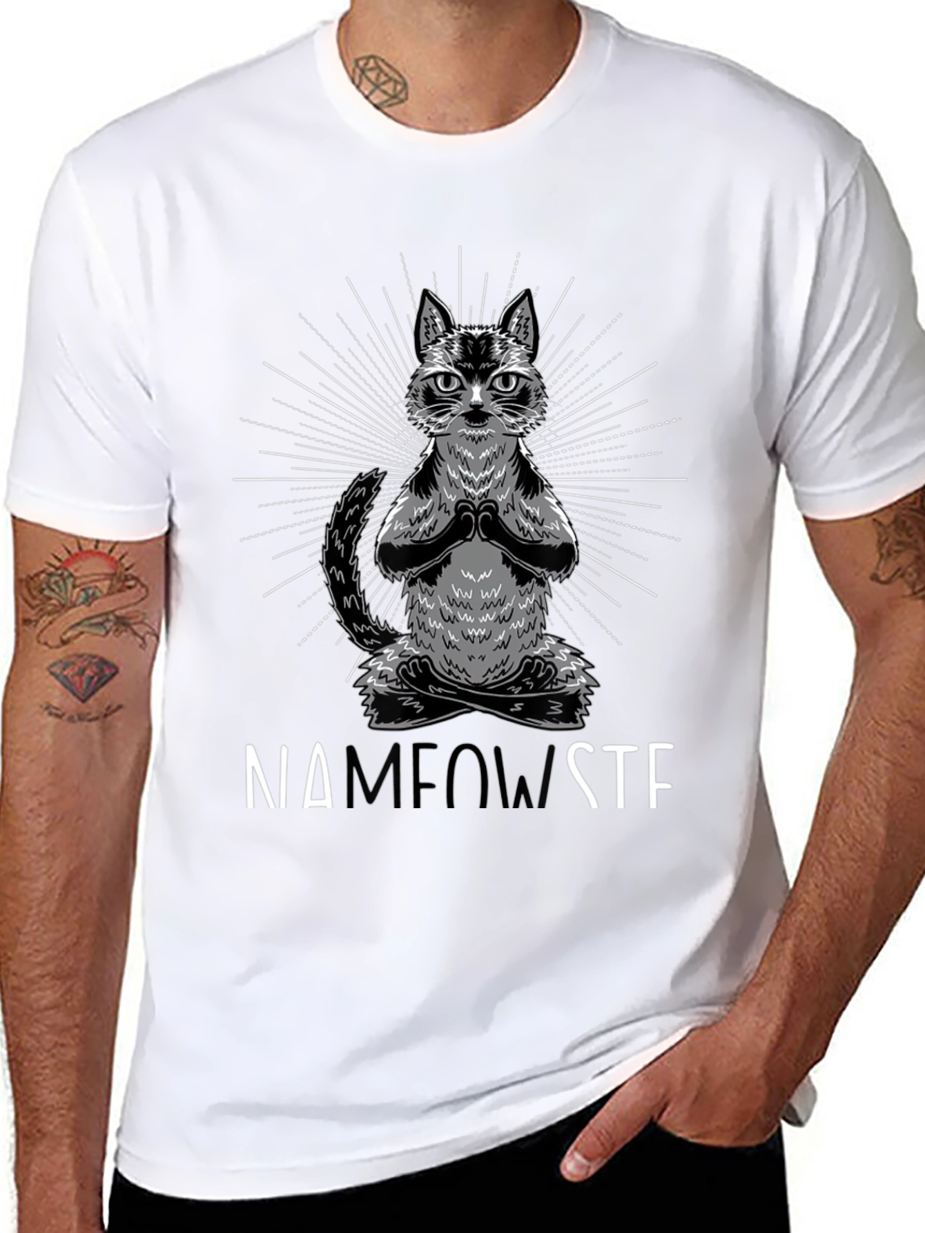 Namaste Cat T-Shirt Funny Yoga Tee