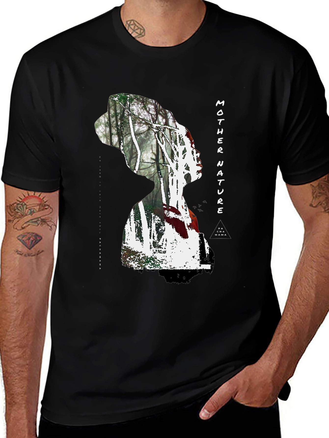 Mother Nature Graphic Print T-Shirt - Black