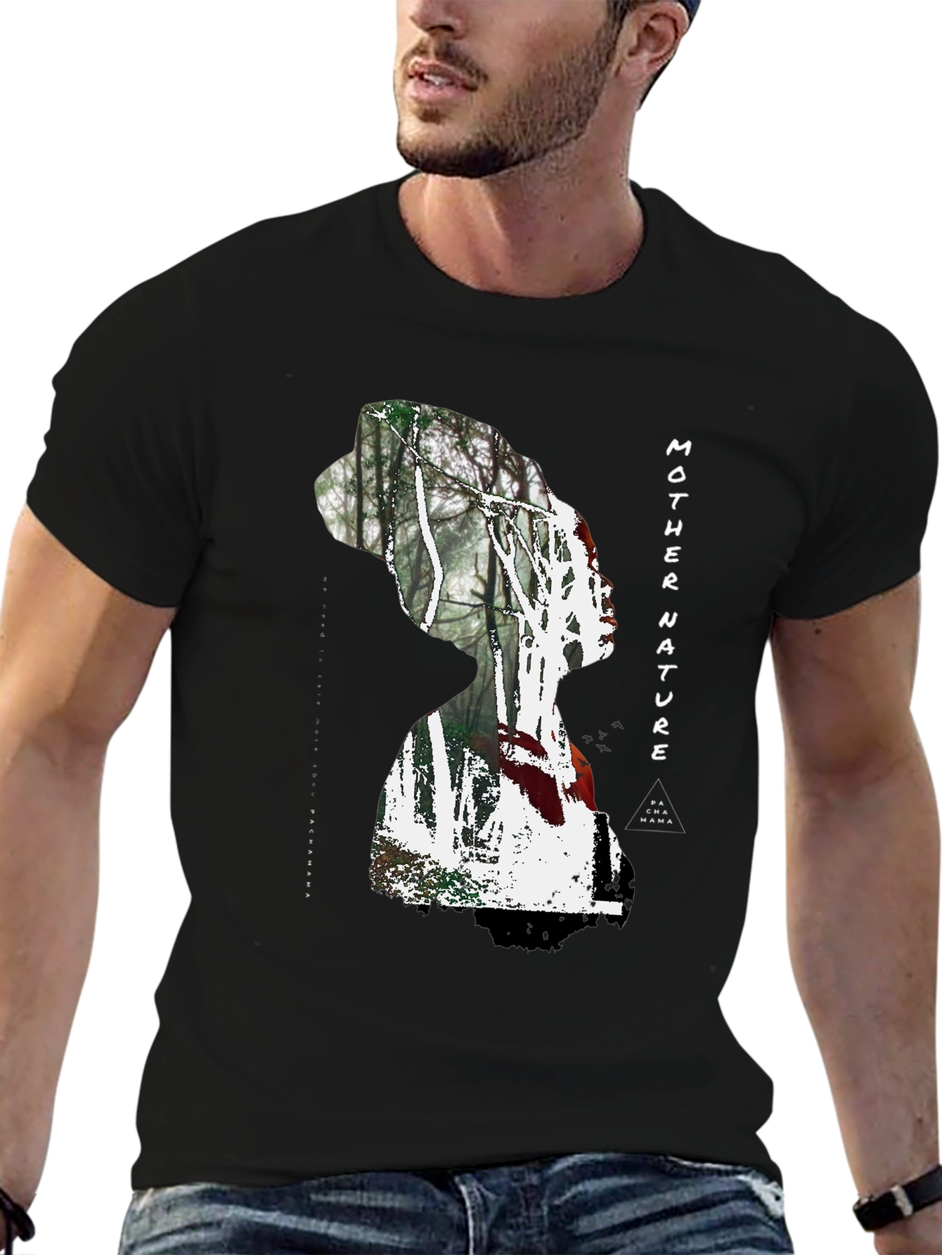Mother Nature Graphic Print T-Shirt - Black