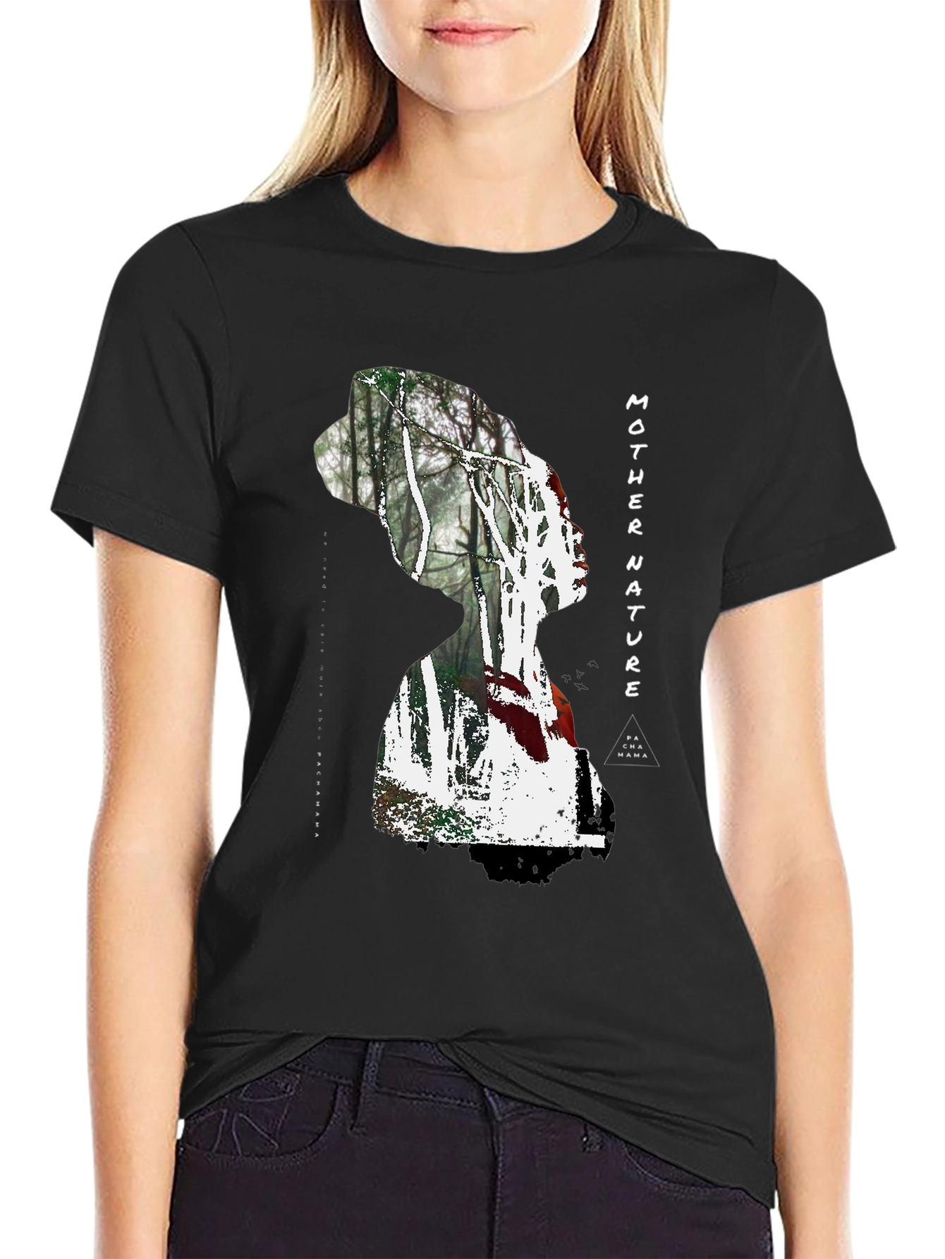 Mother Nature Graphic Print T-Shirt - Black