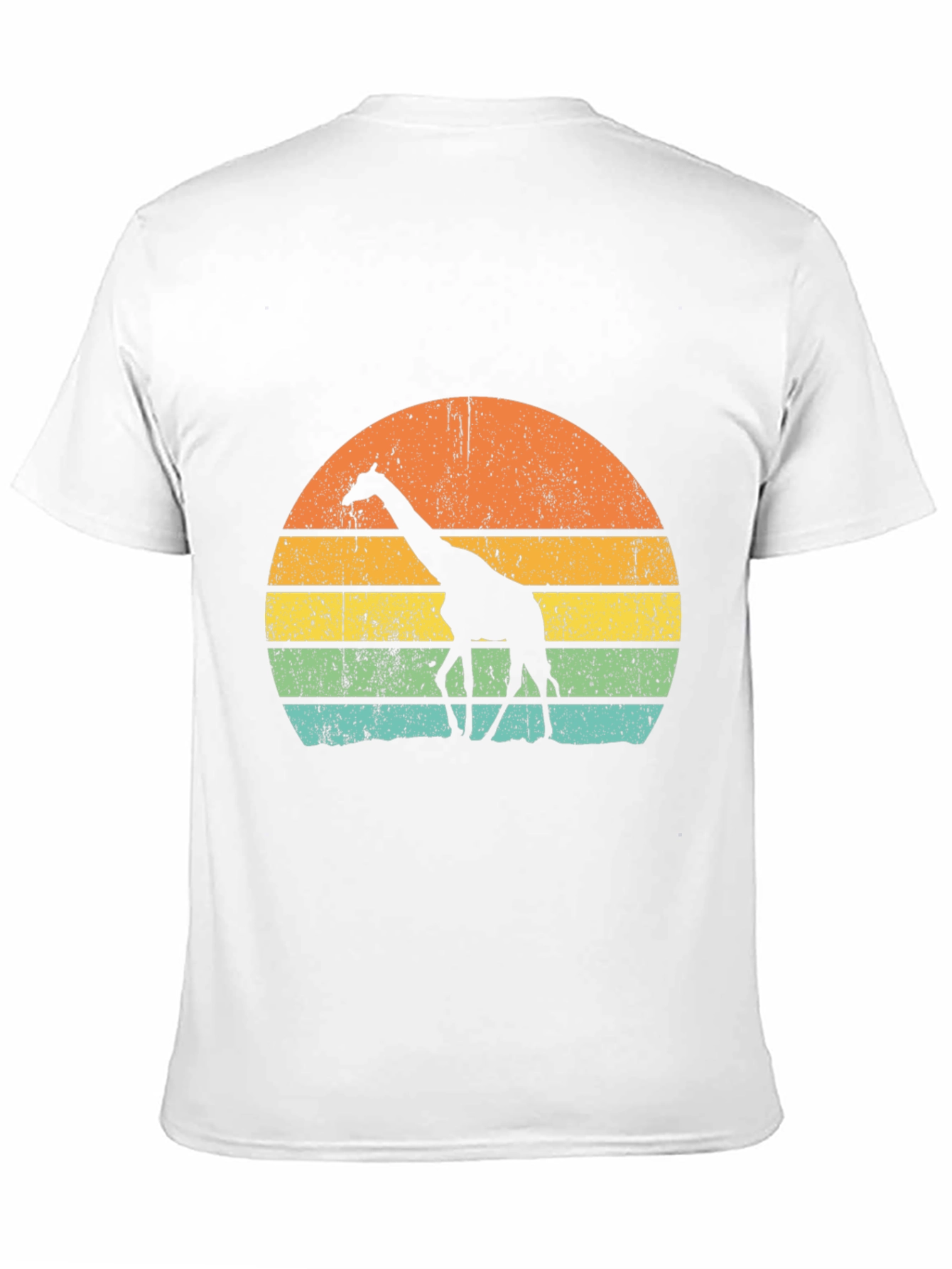 Retro Giraffe Sunset Graphic Tee - Black