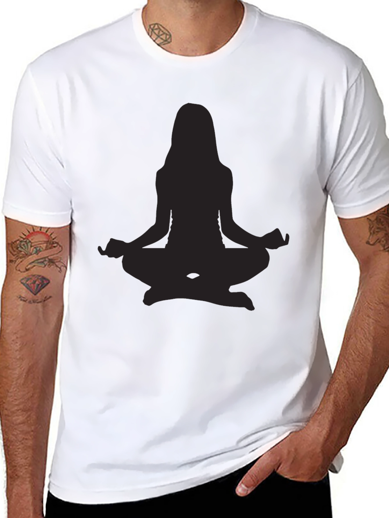 Yoga Silhouette Black T-Shirt