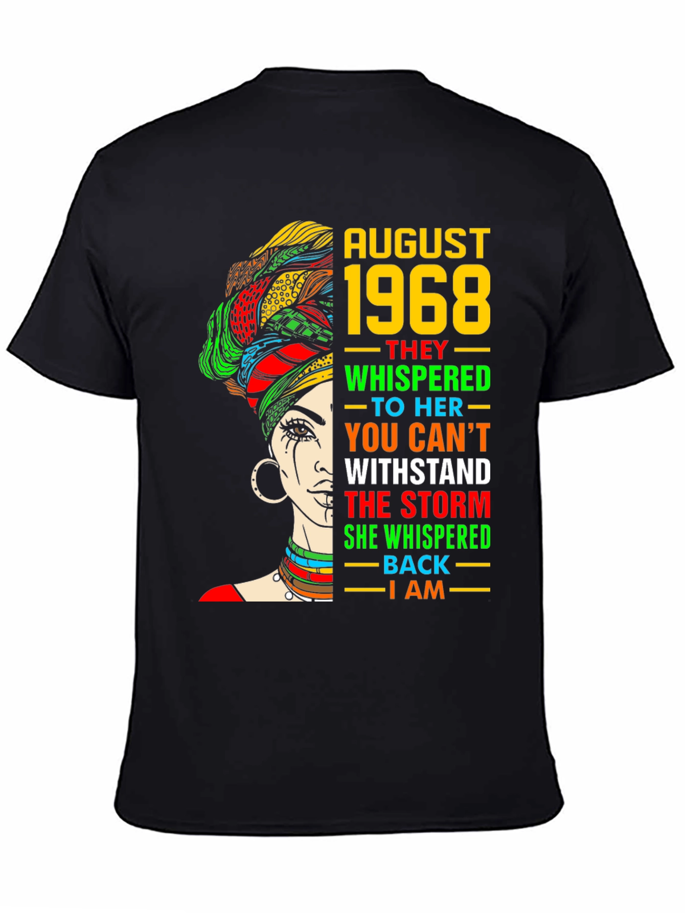August 1968 Queen T-Shirt - Black Pride