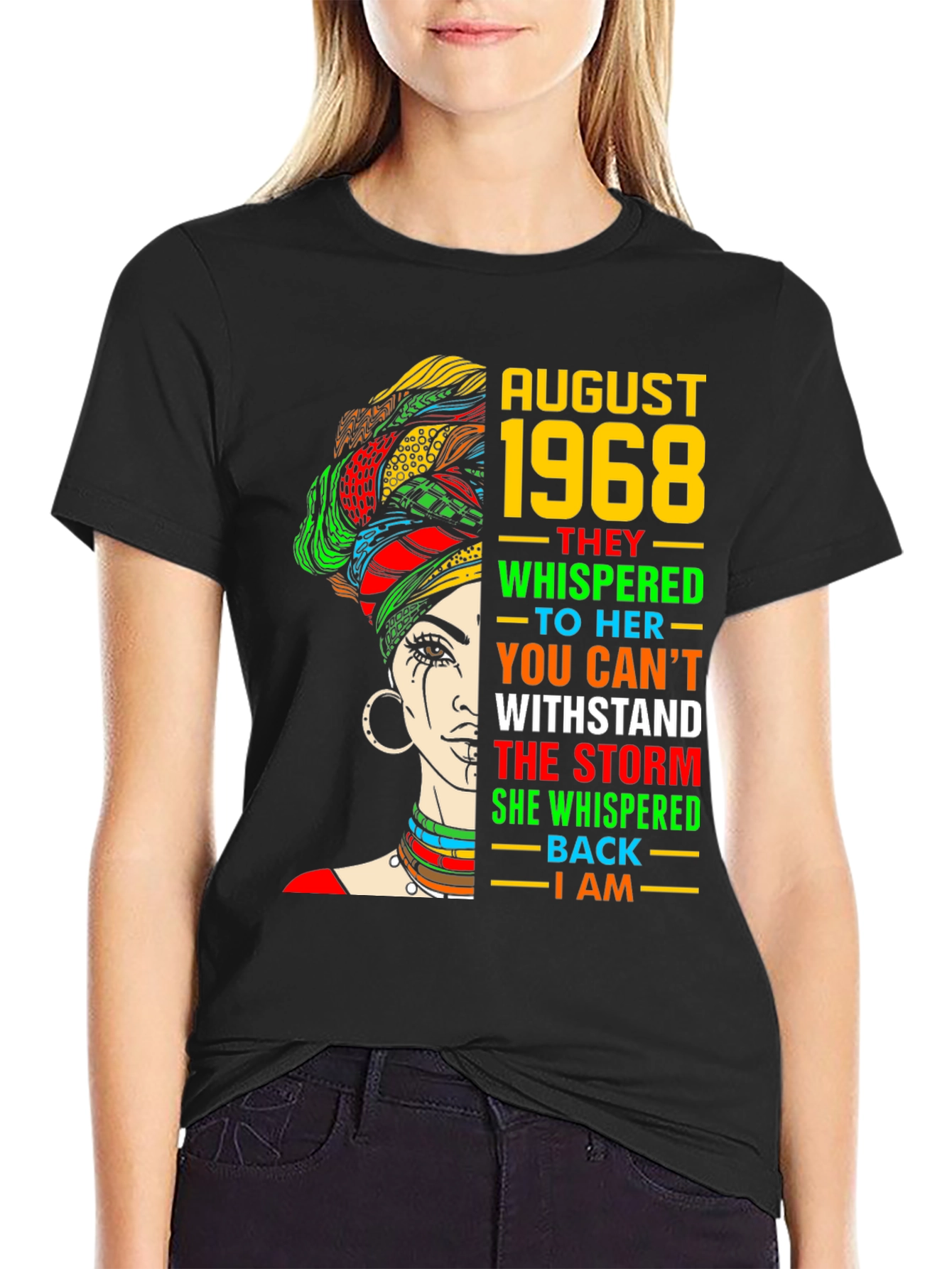 August 1968 Queen T-Shirt - Black Pride