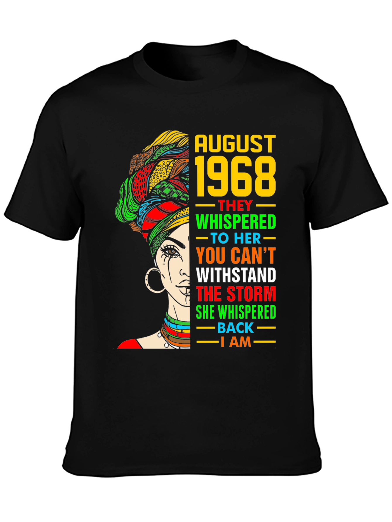August 1968 Queen T-Shirt - Black Pride