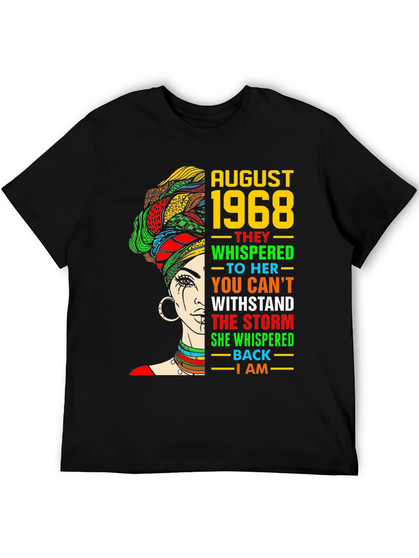 August 1968 Queen T-Shirt - Black Pride