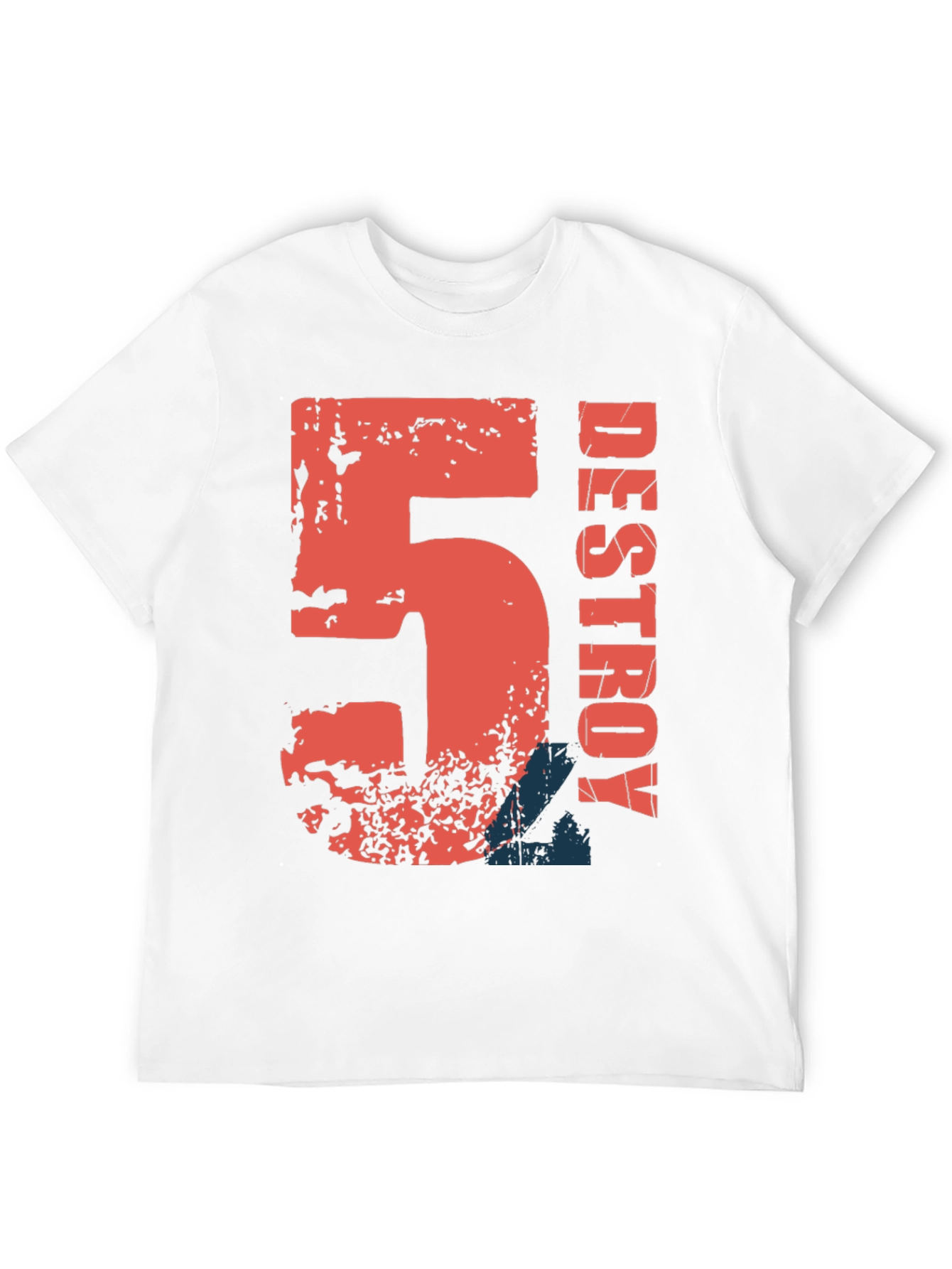 Destroy Graphic Print Black Cotton T-Shirt