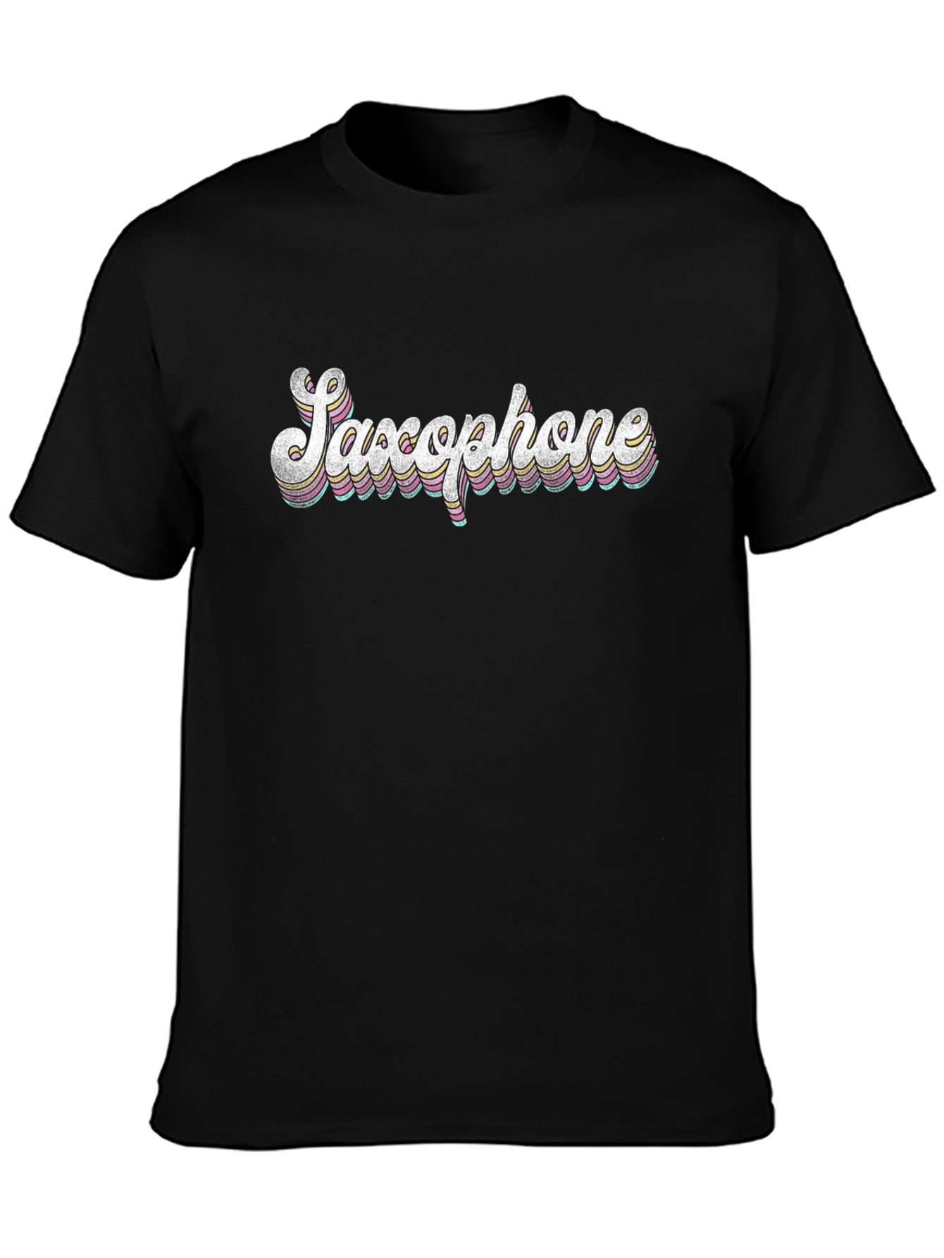 Retro Saxophone Black T-Shirt