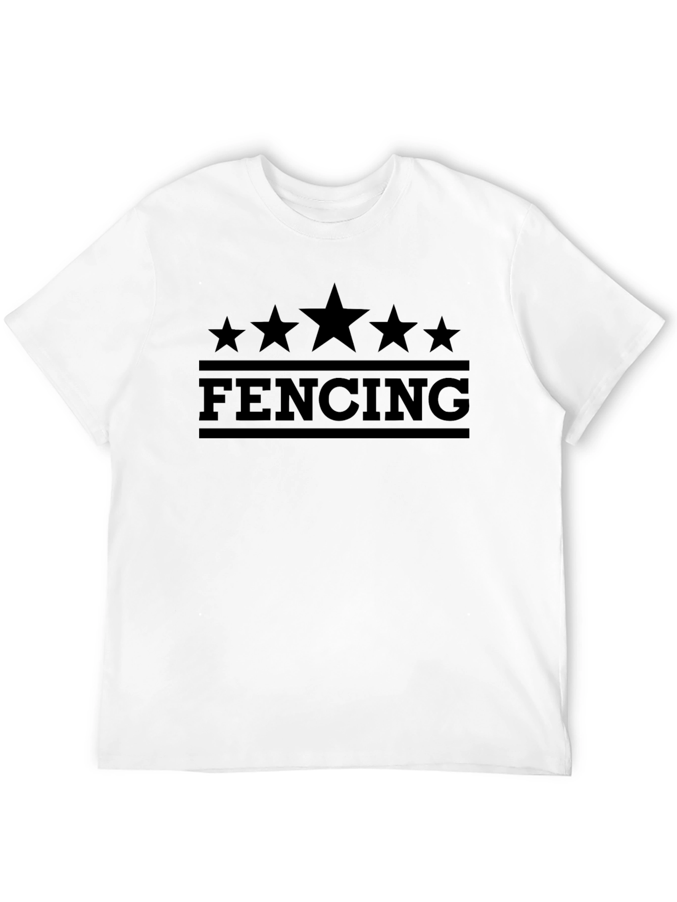Fencing Stars Graphic Tee - Black Cotton T-Shirt