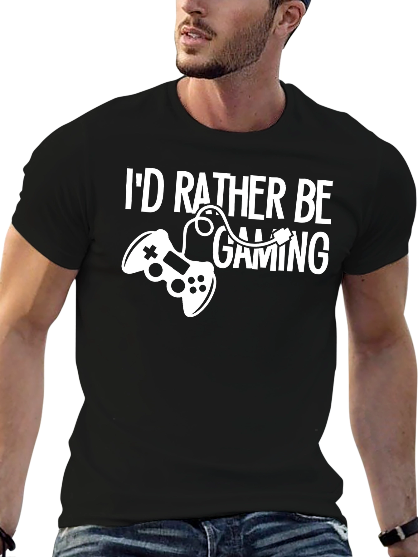 Id Rather Be Gaming Black T-Shirt