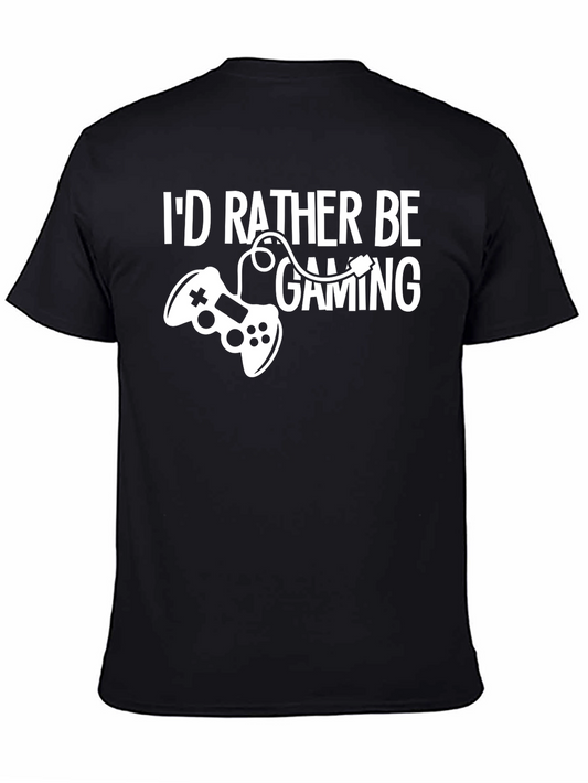 Id Rather Be Gaming Black T-Shirt