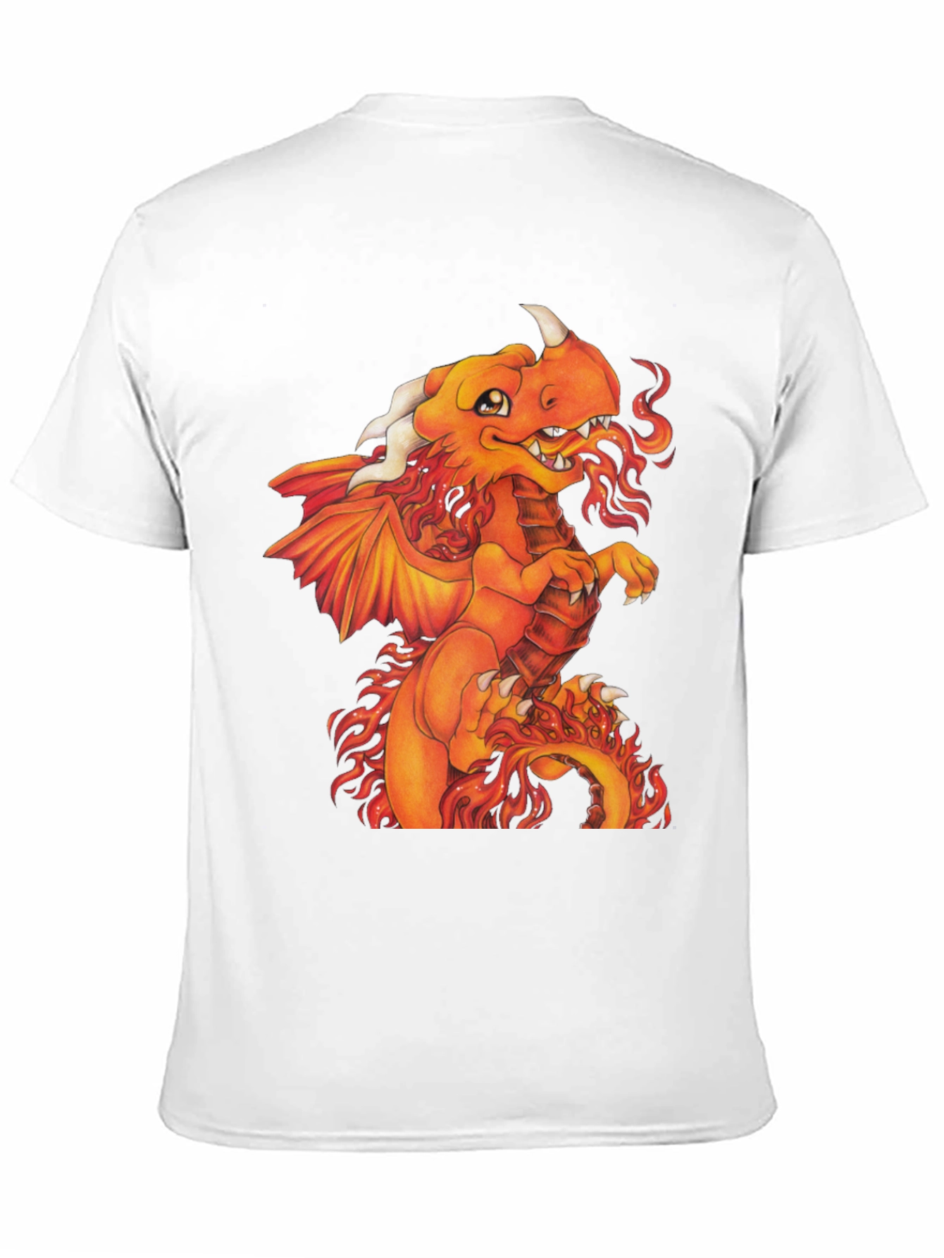 Fiery Dragon Graphic Tee - Black Cotton Shirt