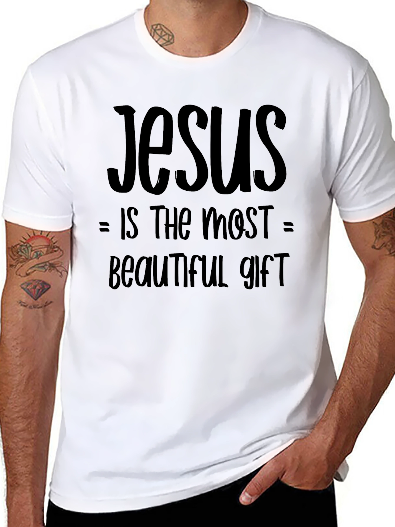 Jesus is the Most Beautiful Gift Black T-Shirt
