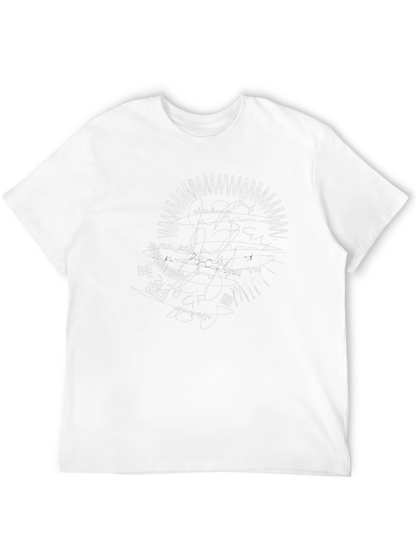 Abstract Graphic Print Mens Black T-Shirt