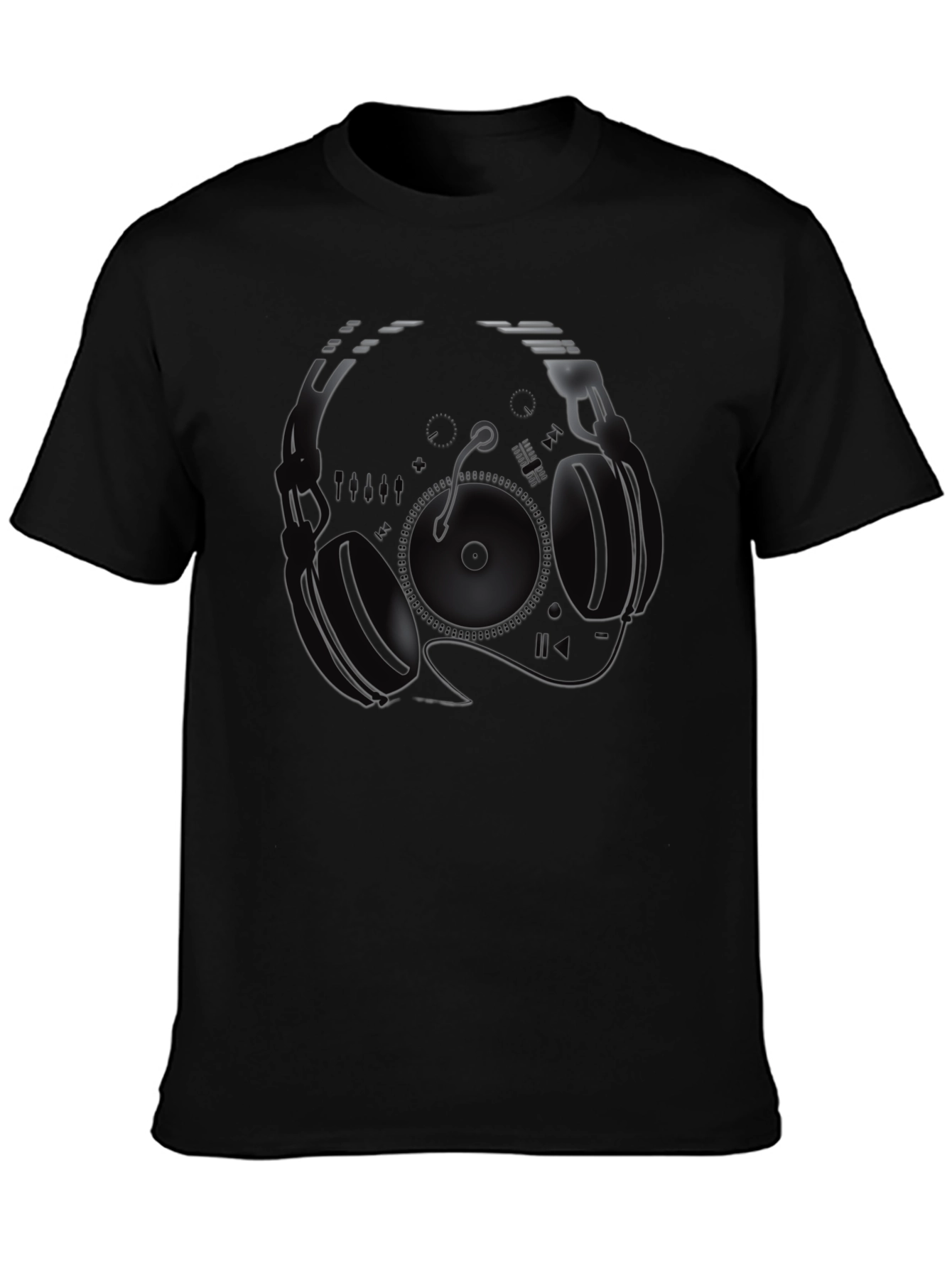 DJ Headphones Graphic T-Shirt - Black