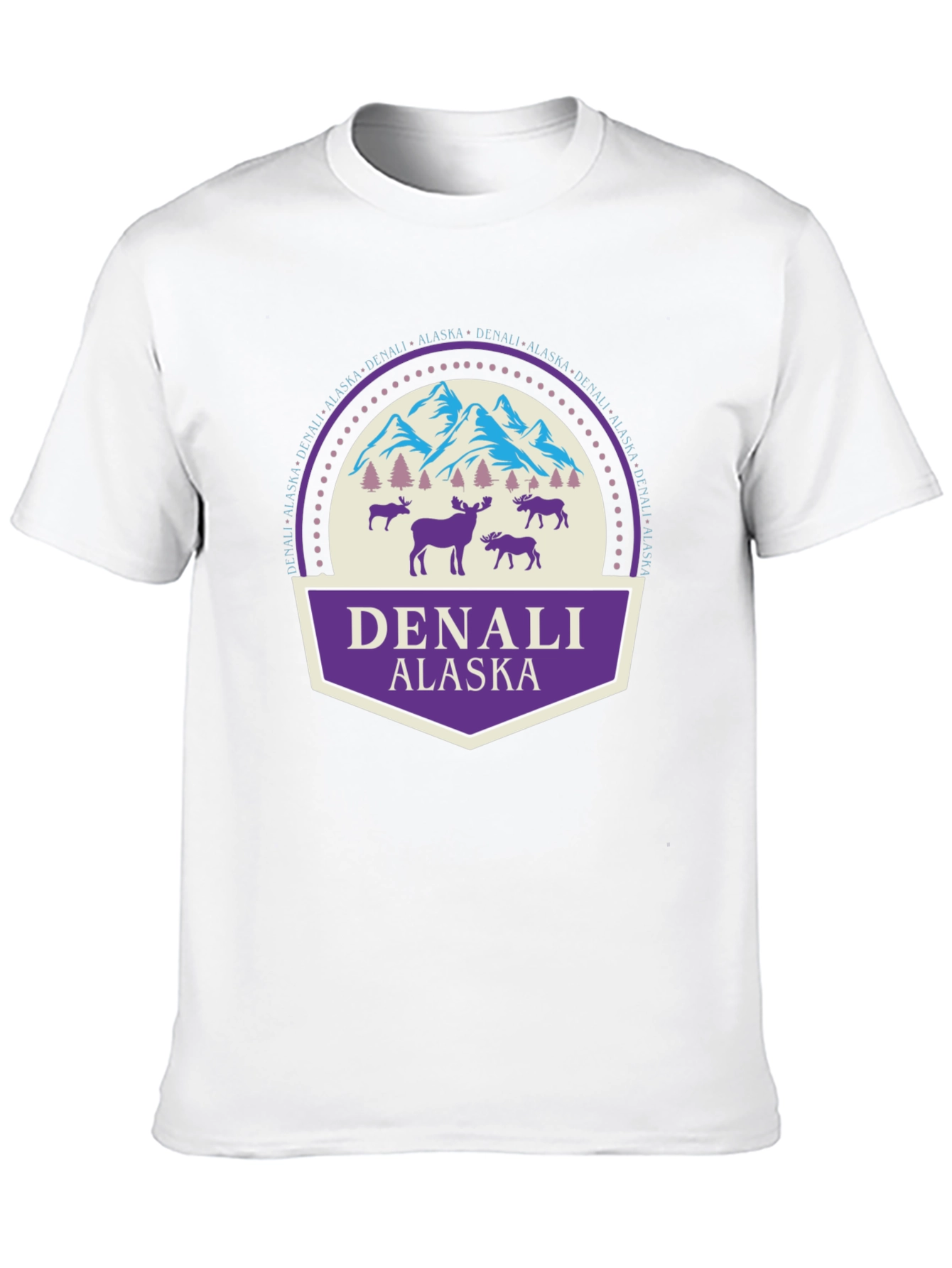 Denali Alaska Graphic T-Shirt Black Cotton