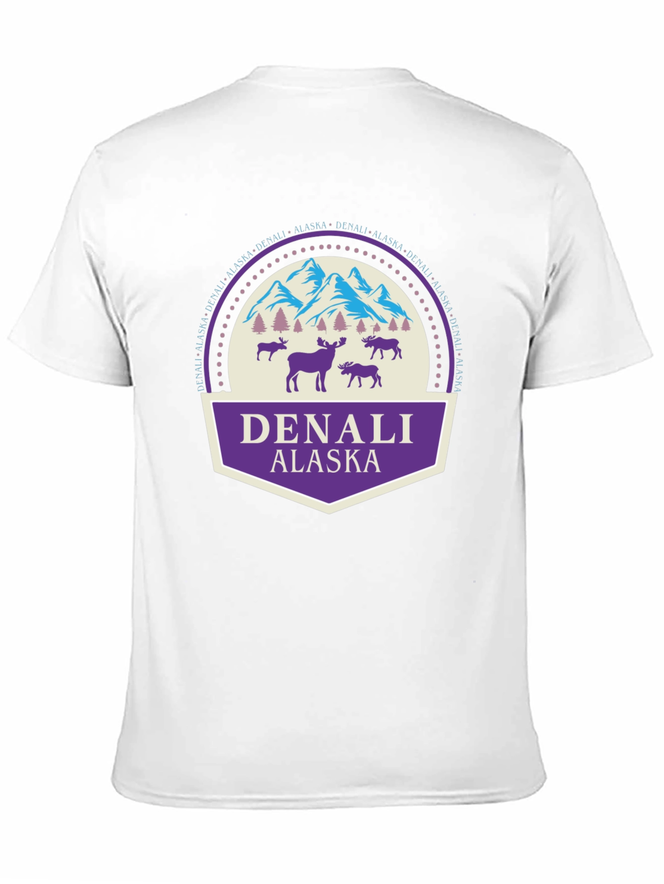 Denali Alaska Graphic T-Shirt Black Cotton