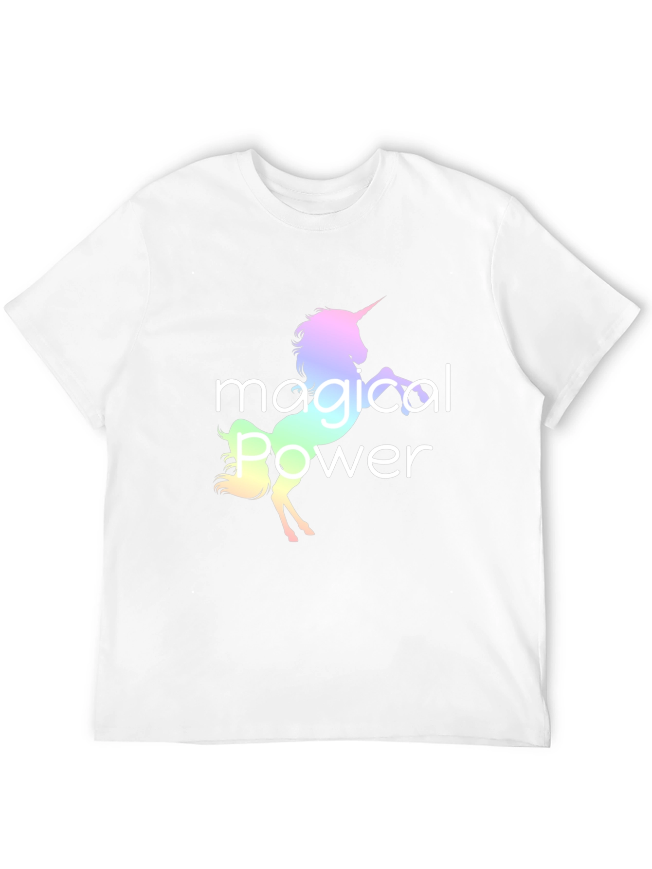 Magical Power Unicorn Graphic Black T-Shirt
