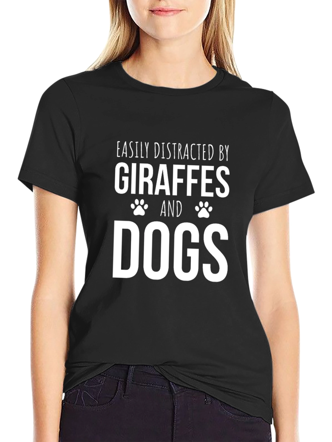 Easily Distracted By Giraffes & Dogs T-Shirt