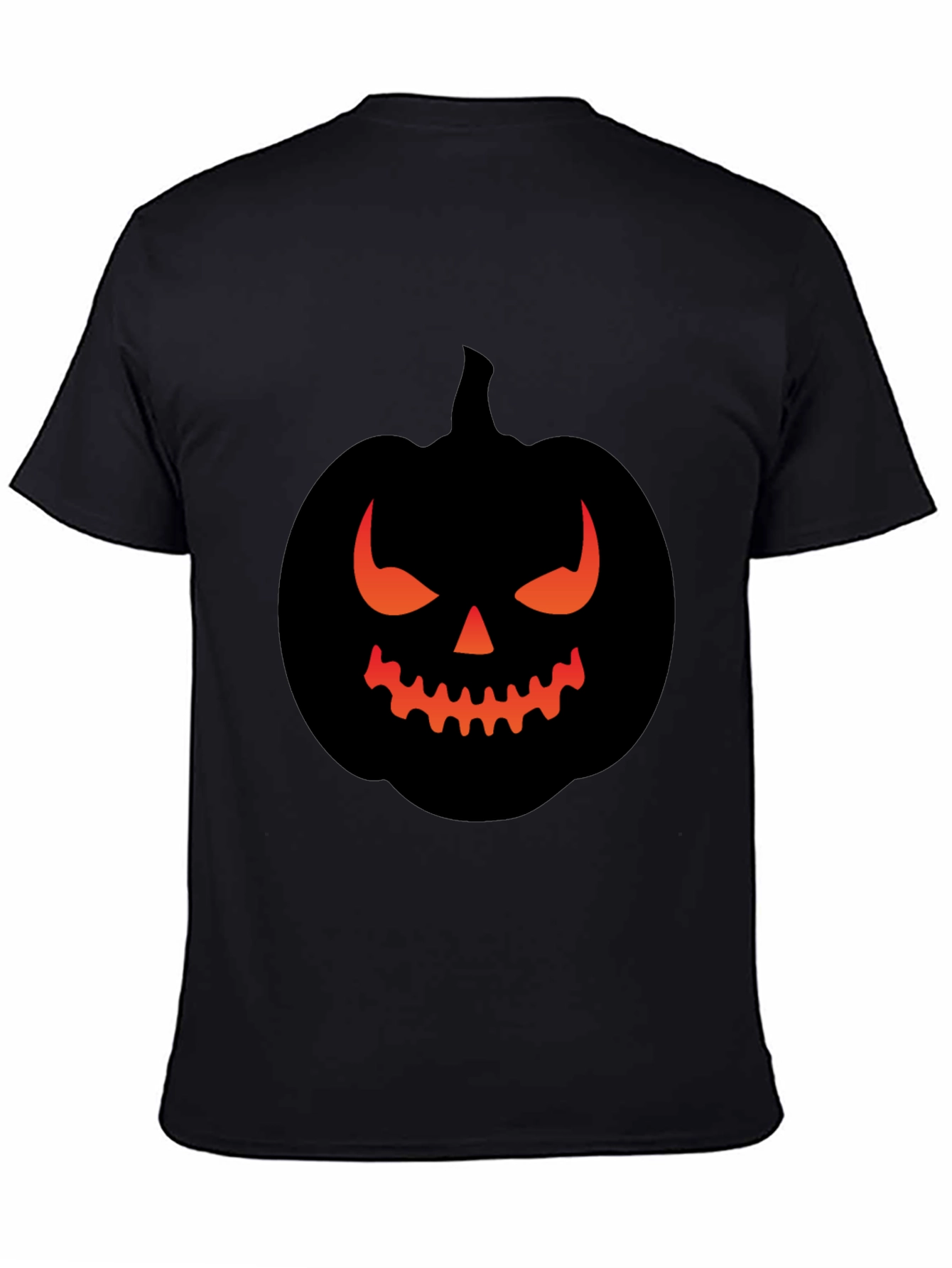 Mens Halloween Pumpkin Graphic Tee - Black