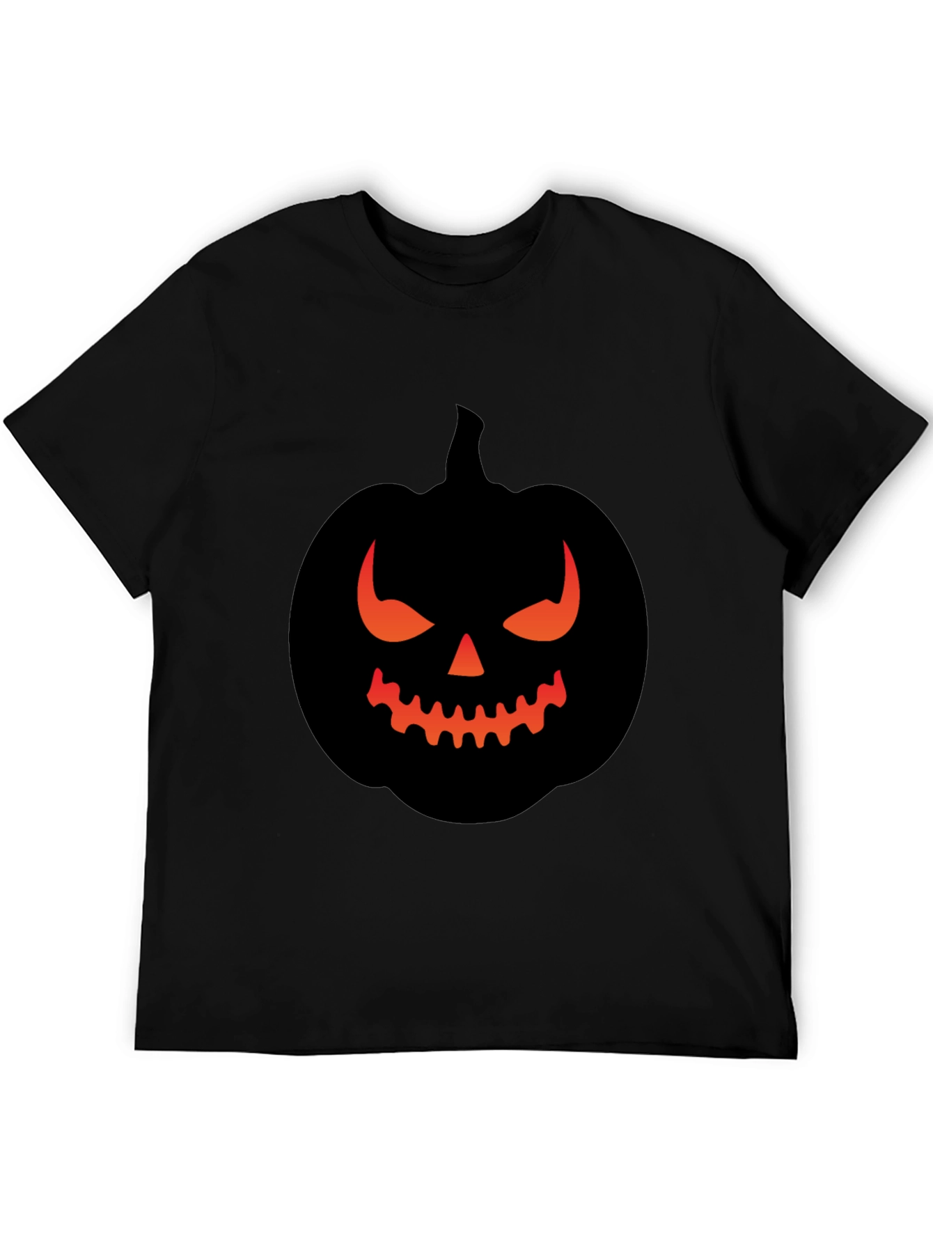 Mens Halloween Pumpkin Graphic Tee - Black