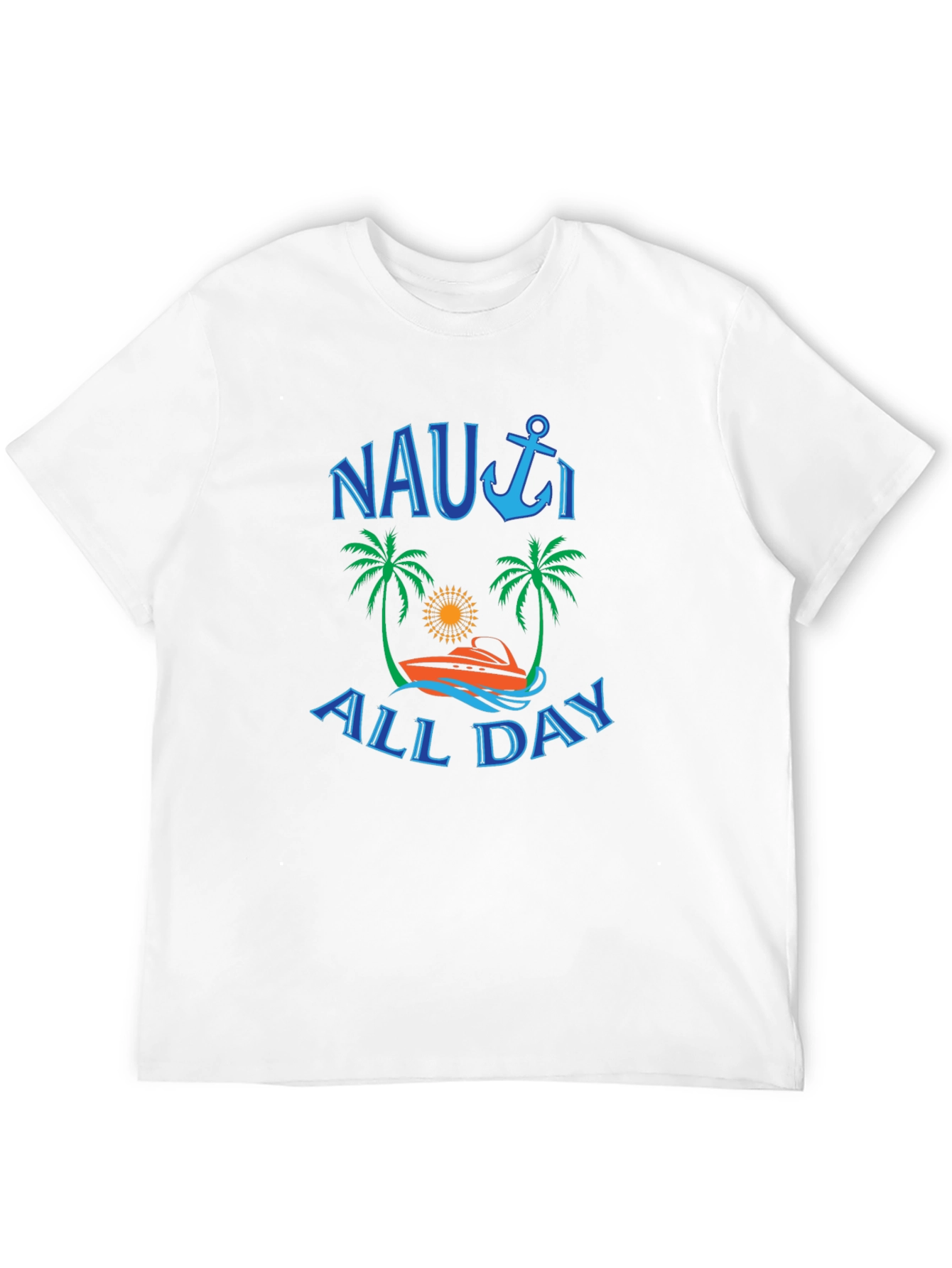 Nauti All Day Graphic T-Shirt - Black Crew Neck