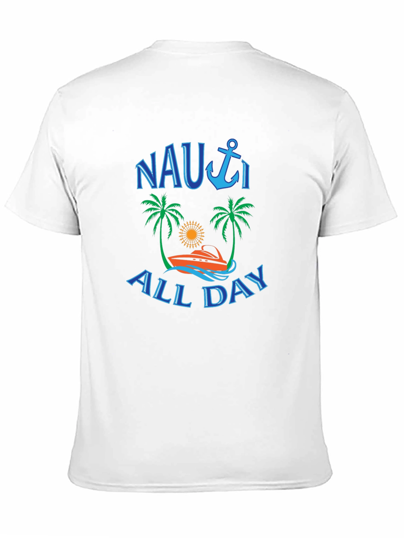 Nauti All Day Graphic T-Shirt - Black Crew Neck