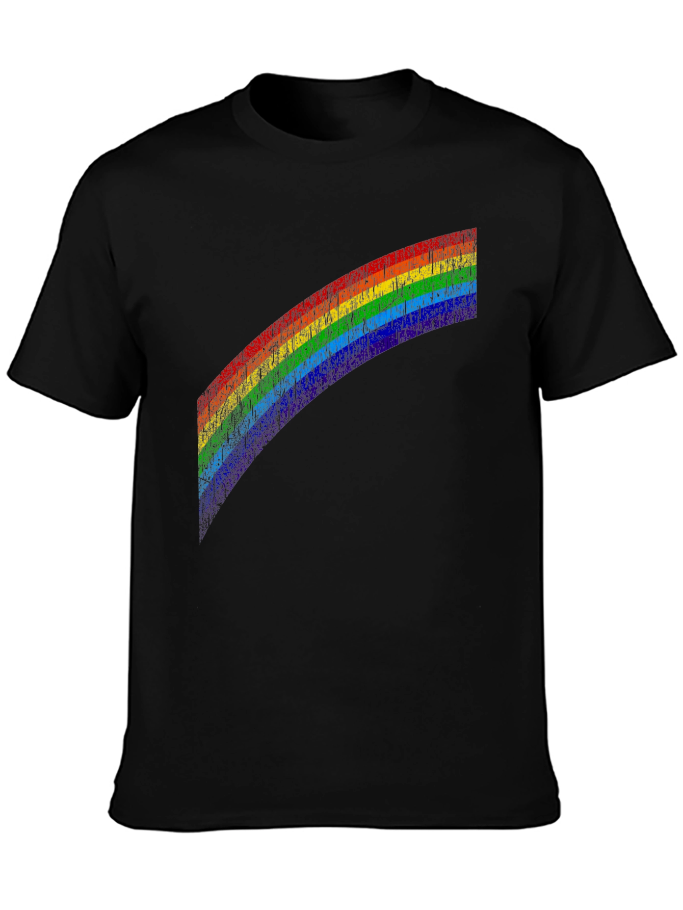Rainbow Graphic Print Black T-Shirt
