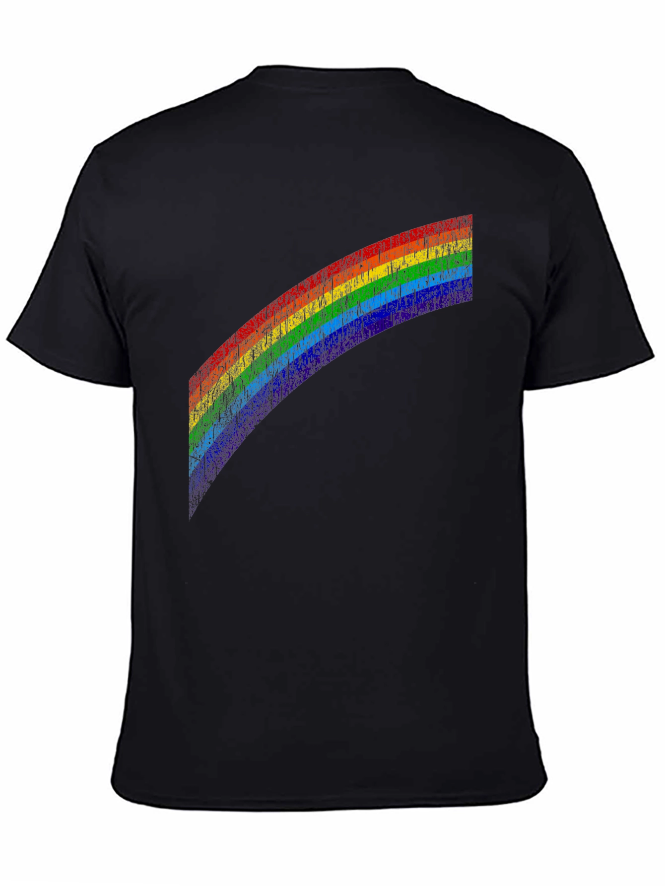 Rainbow Graphic Print Black T-Shirt